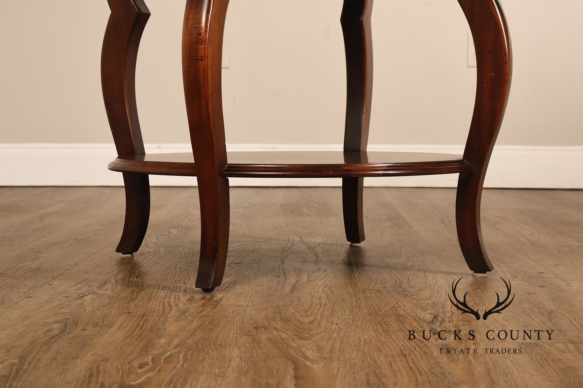 Baker Milling Road Round Mahogany Two Tier Lamp Table