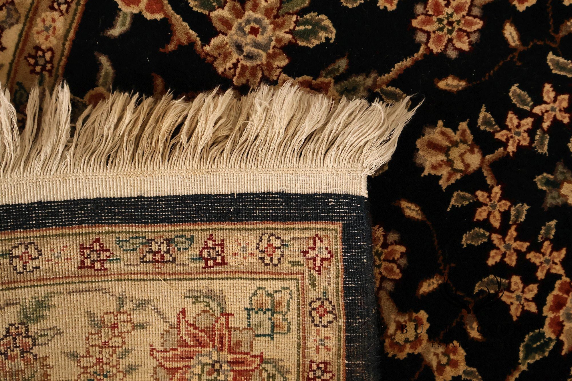 Chinese Tabriz Fish Pattern Hand Woven Wool & Silk Area Rug 4' x 6'