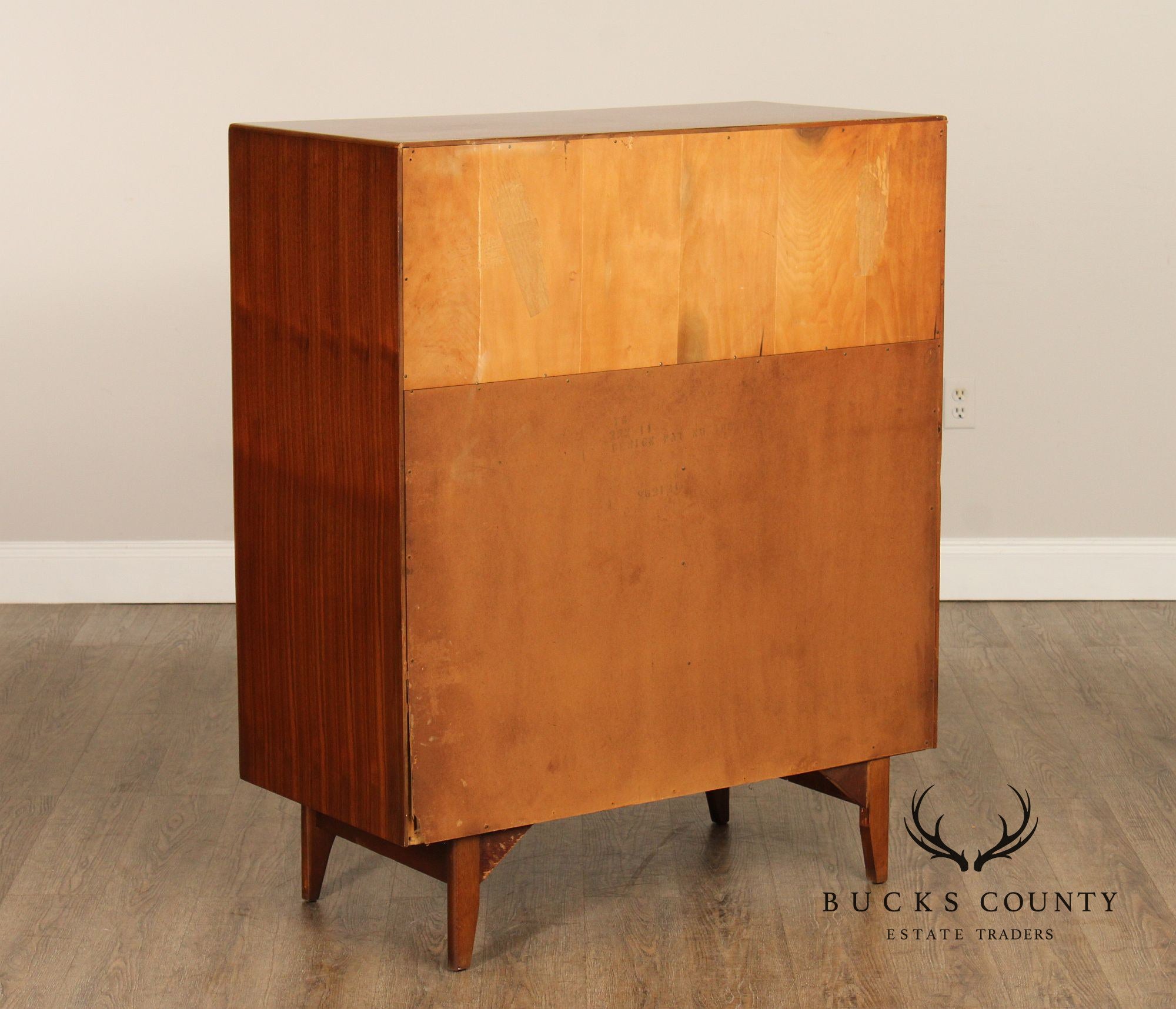 Lane Mid-Century Modern Walnut High Chest With Doors