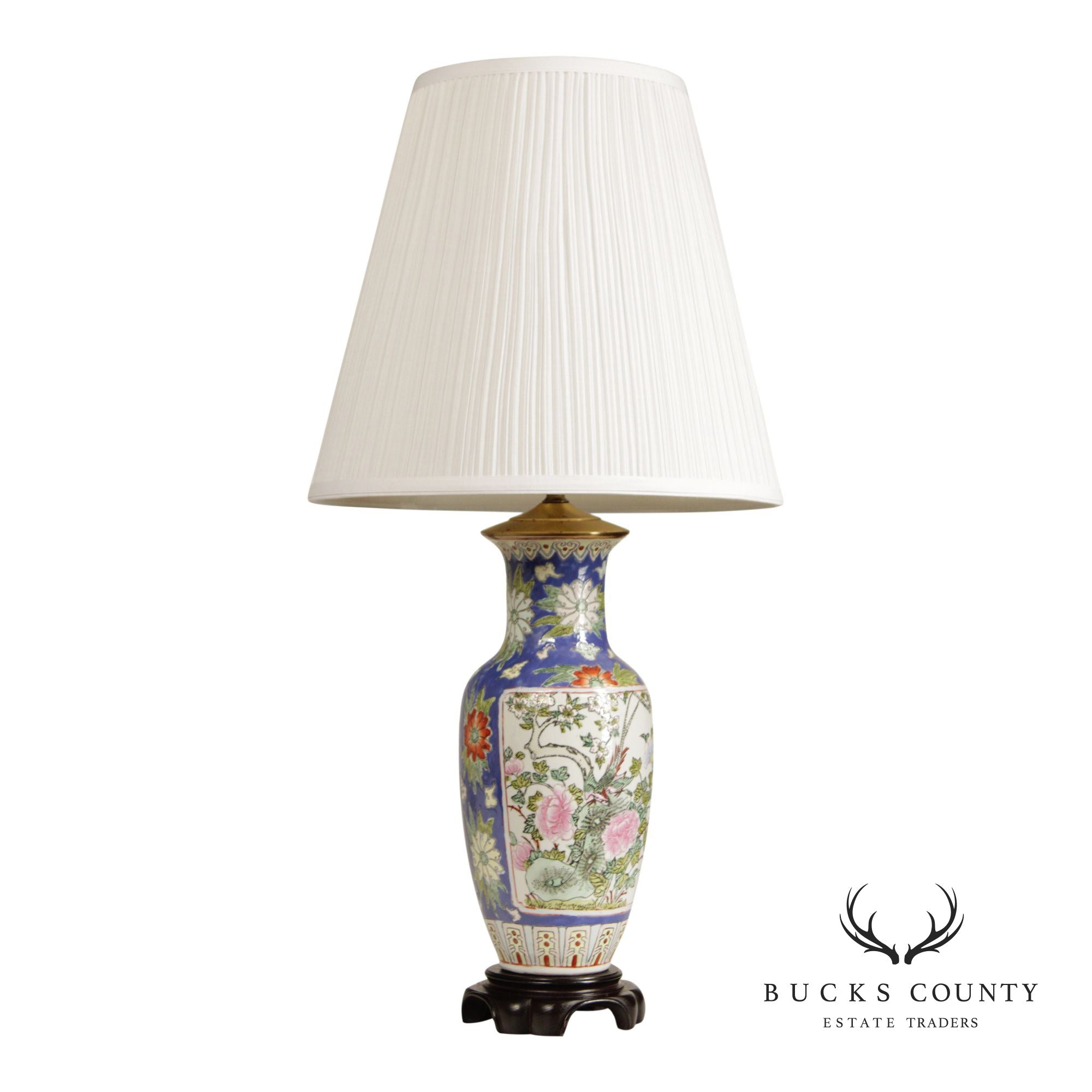 Asian Style Porcelain Vasiform Table Lamp