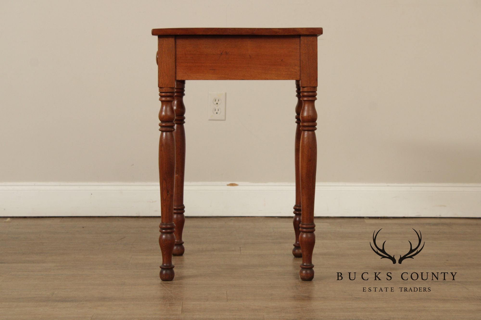 Antique Sheraton Tiger Maple And Walnut Side Table