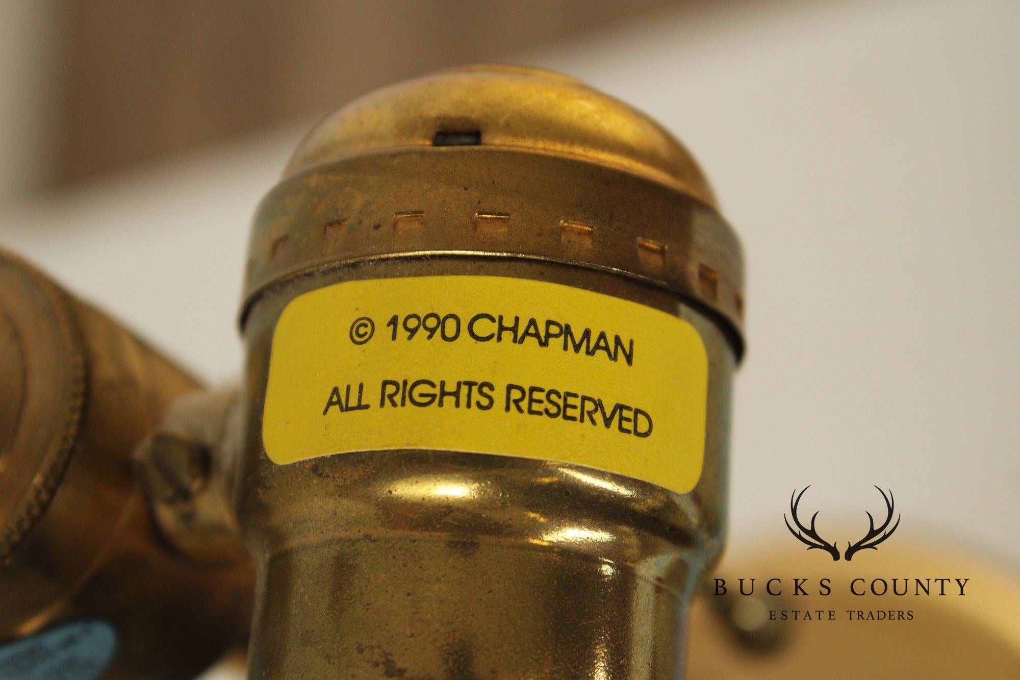 Chapman Pair of Brass and Glass Table Lamps