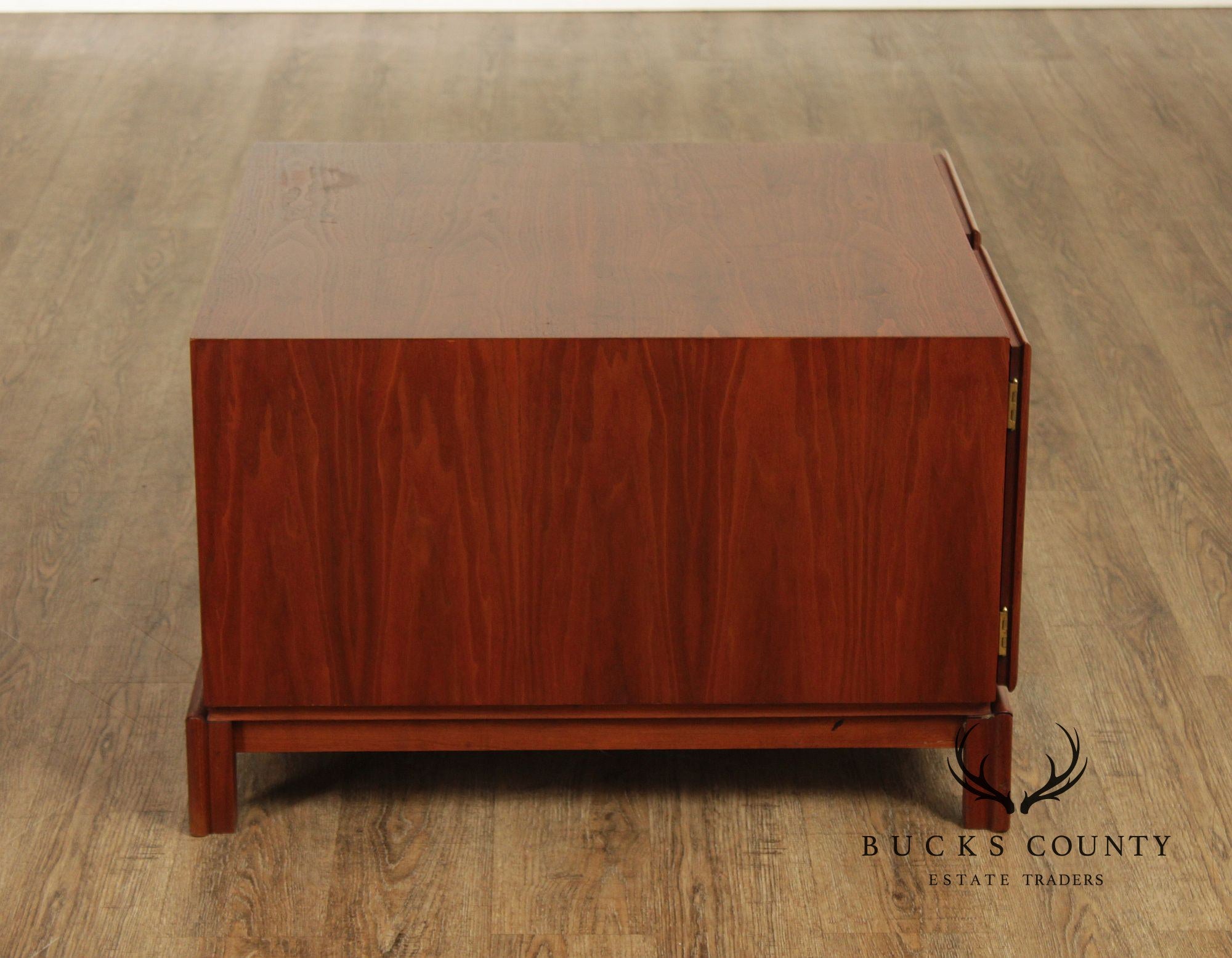 Brown Saltman Mid-Century Modern Walnut Cube Cabinet Coffee Table