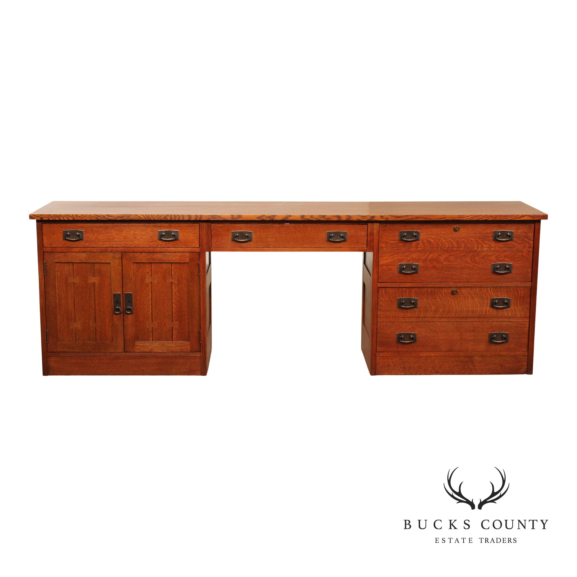 Stickley Mission Collection Oak Long File Desk Credenza