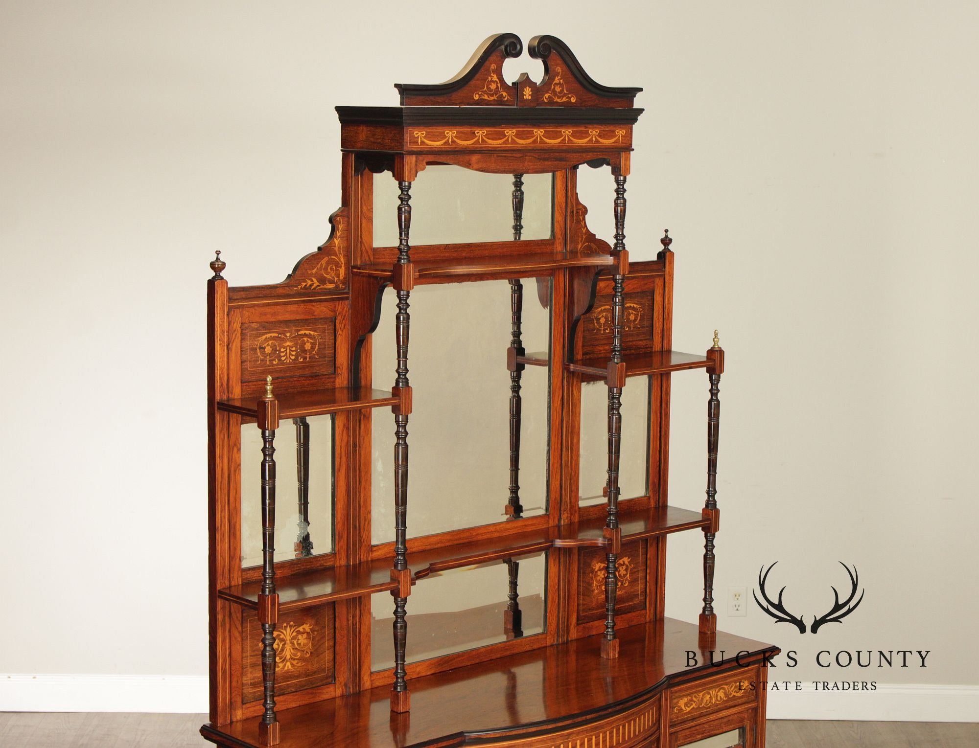 Antique Edwardian Inlaid Rosewood Sideboard