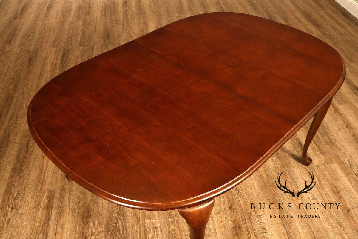 American Drew Queen Anne Style Expanding Dining Table With Eight Dining Chairs