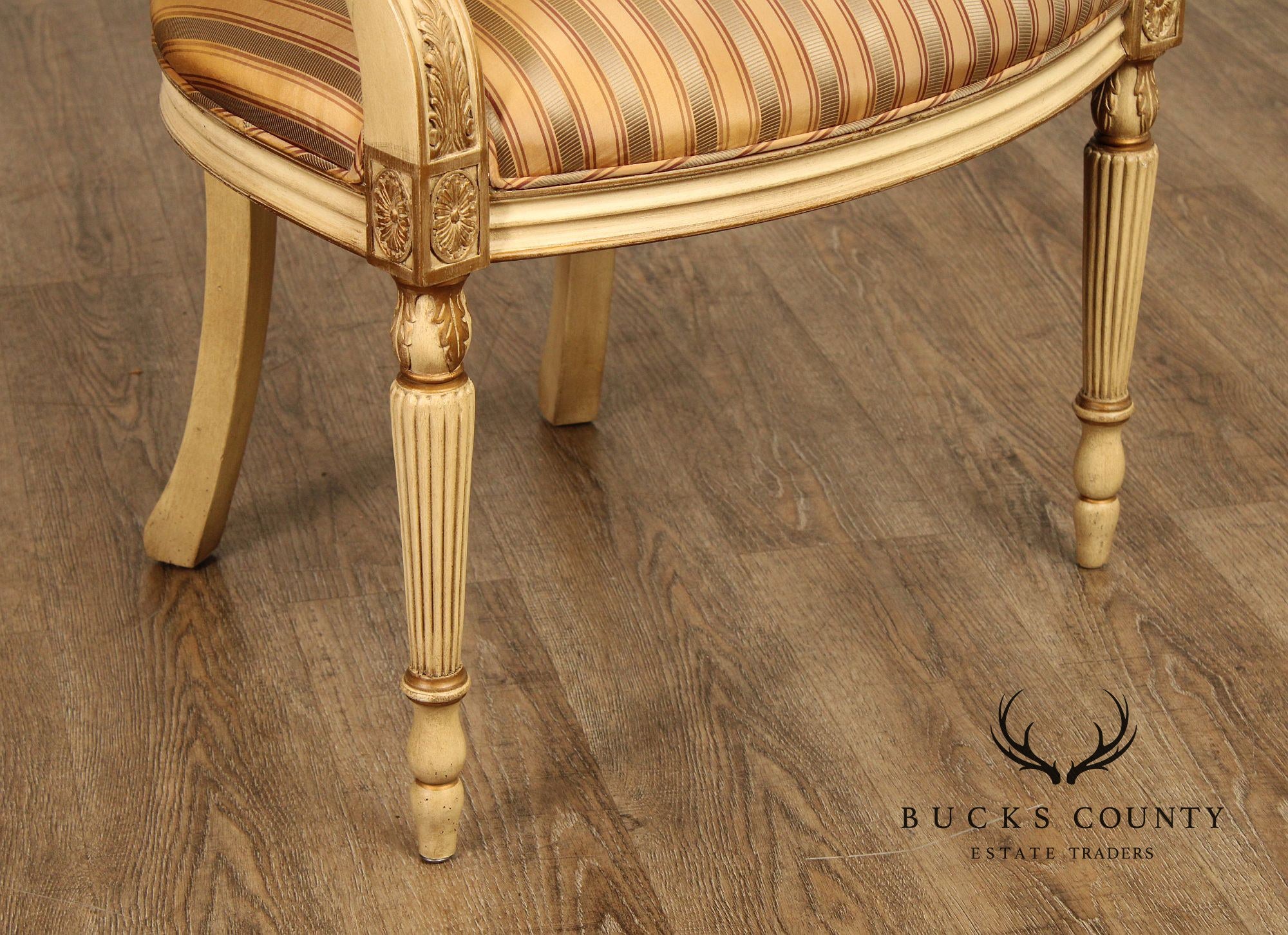 Hickory Chair Italian Provincial Style Cream-Painted Armchair