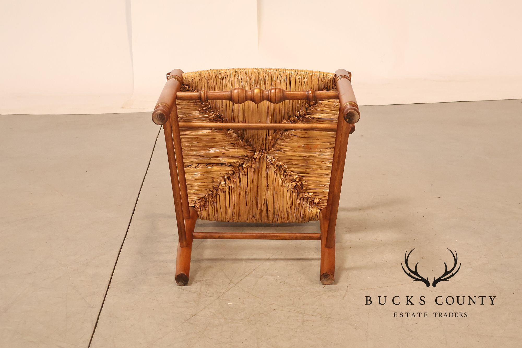 L. Hitchcock Set Of Six Rush Seat Dining Chairs with Stenciled Back