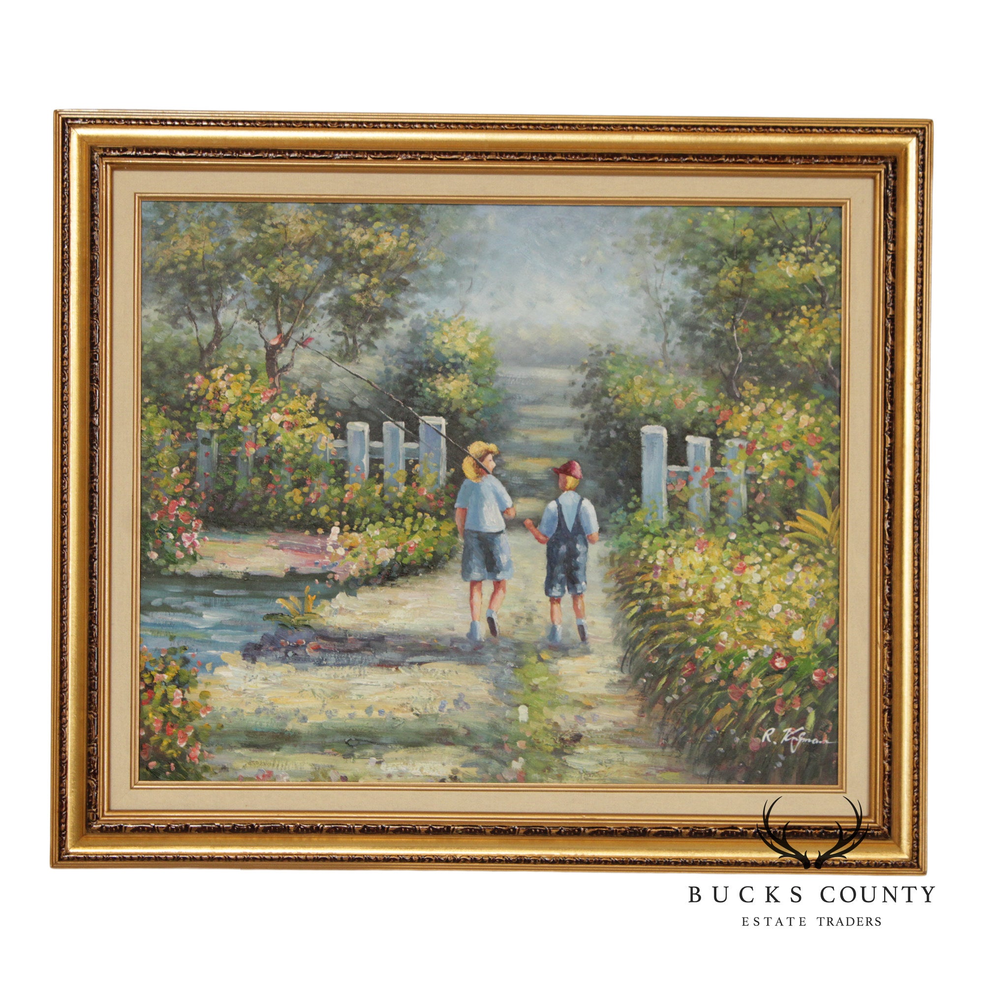 Robert Kingman Oil Painting, Going Fishing