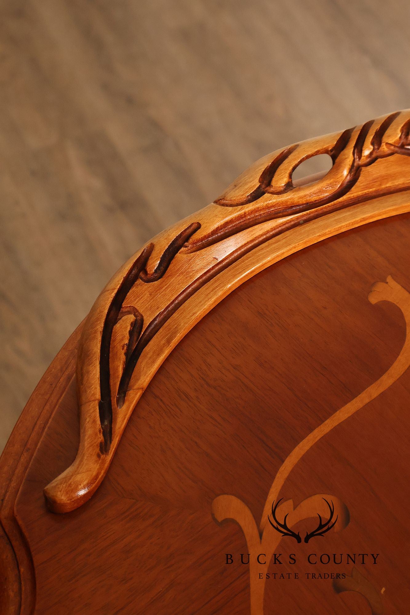 French Louis XV Style Marquetry Inlaid Nightstand