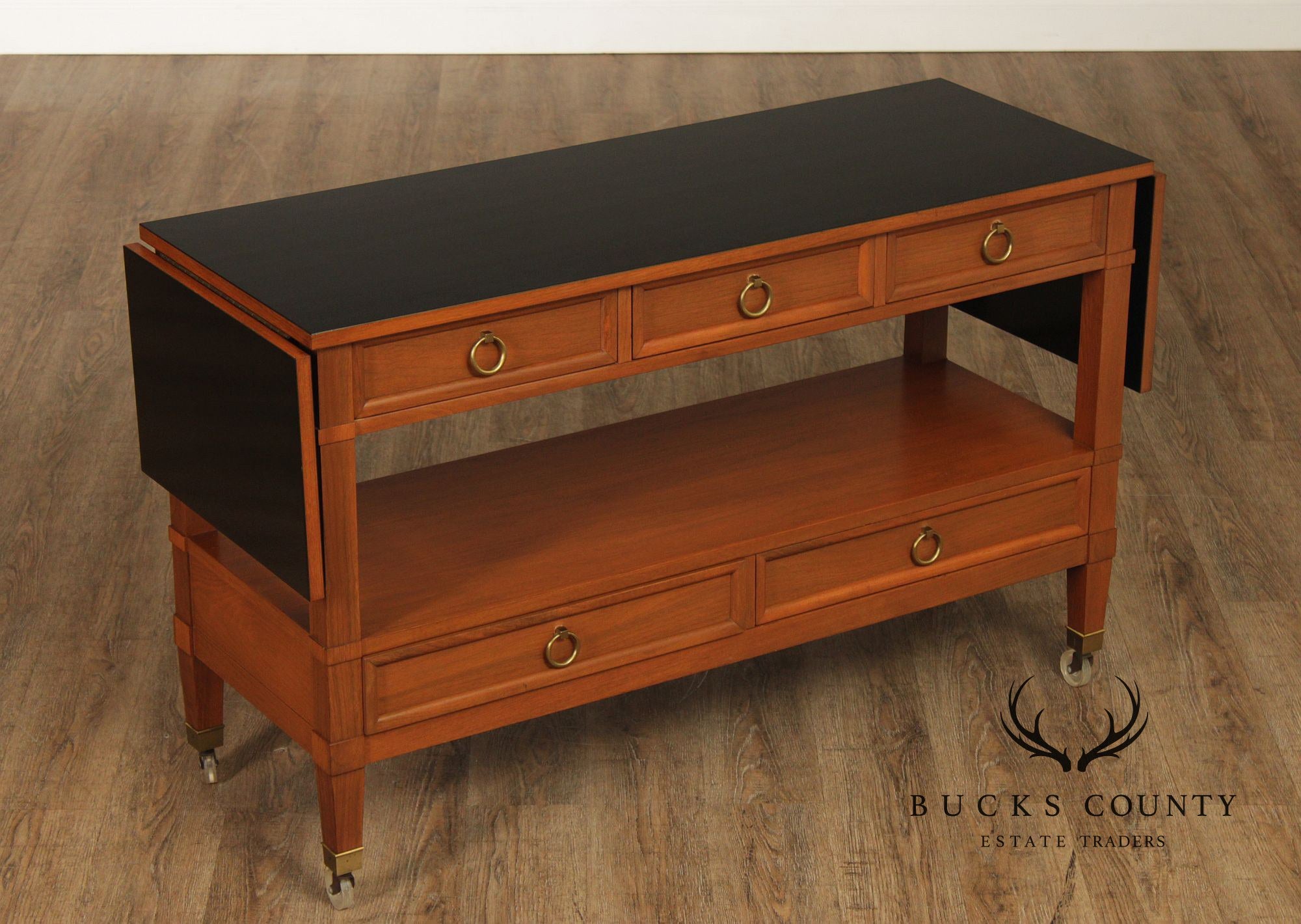 Baker Furniture Milling Road Directoire Style Walnut Rolling Server