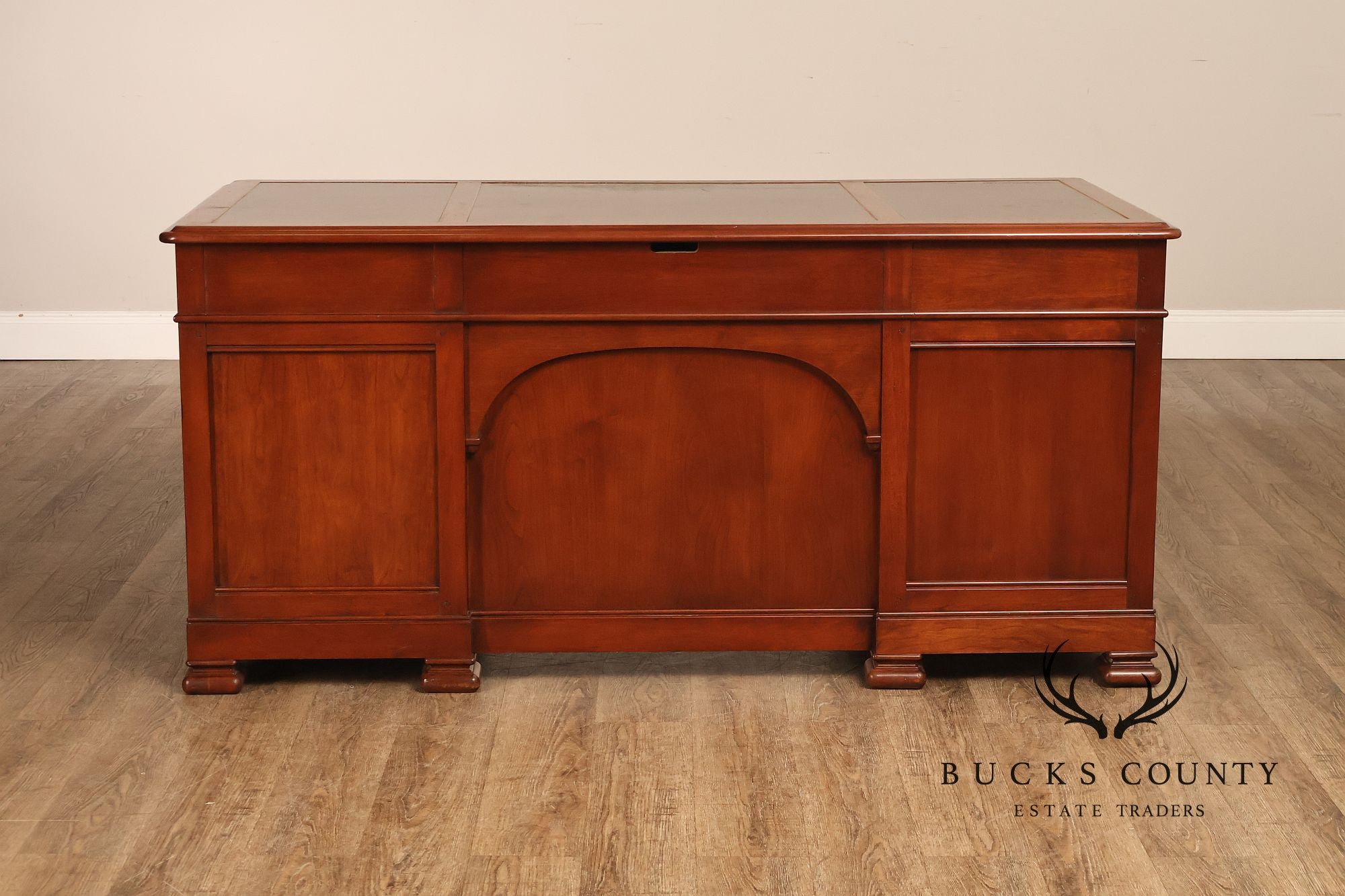 Sligh Leather Top Executive Pedestal Desk