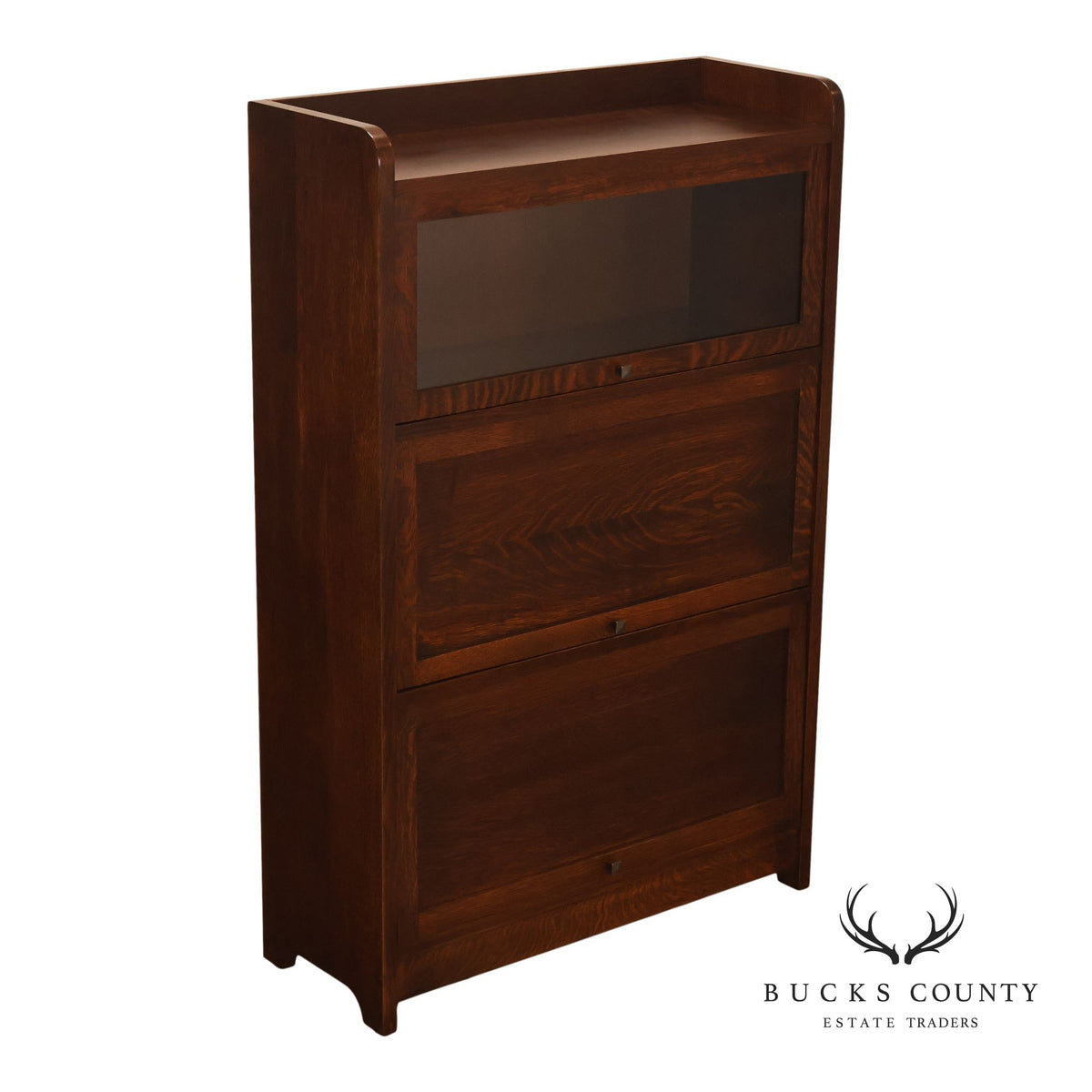 Stickley Mission Collection Oak Three-Section Barrister Bookcase