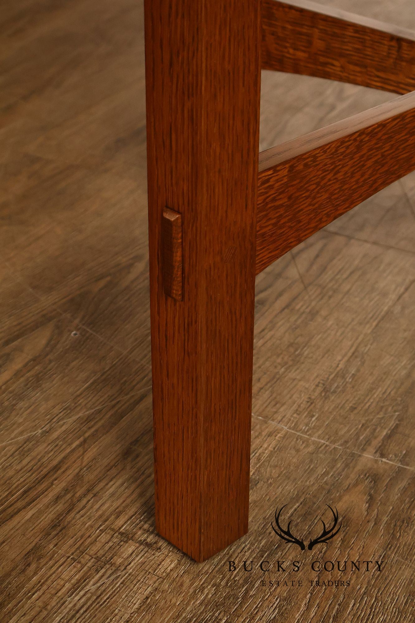 Stickley Mission Collection Oak Round Lamp Table
