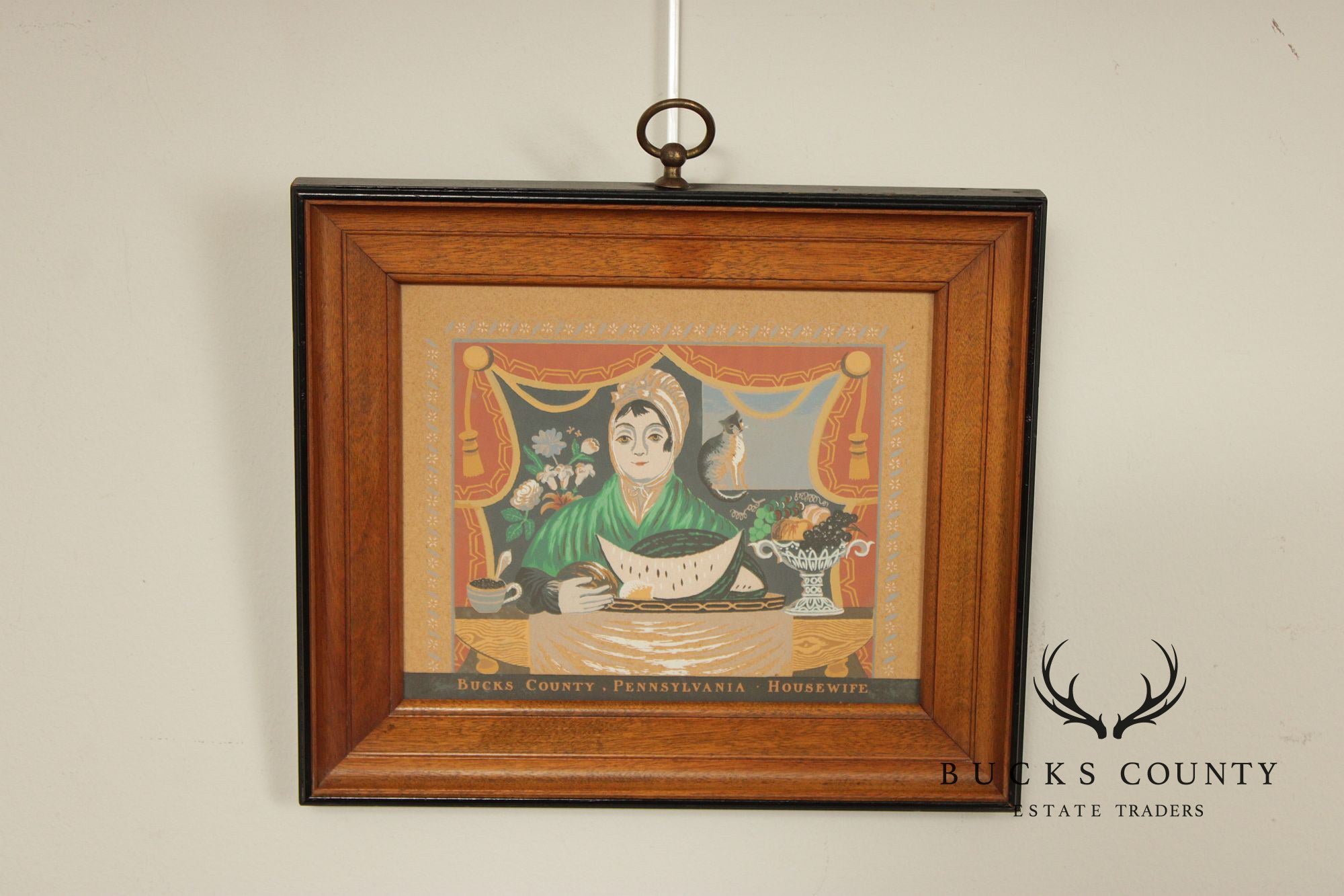 Folk Art Style Set of Four Bucks County Framed Prints