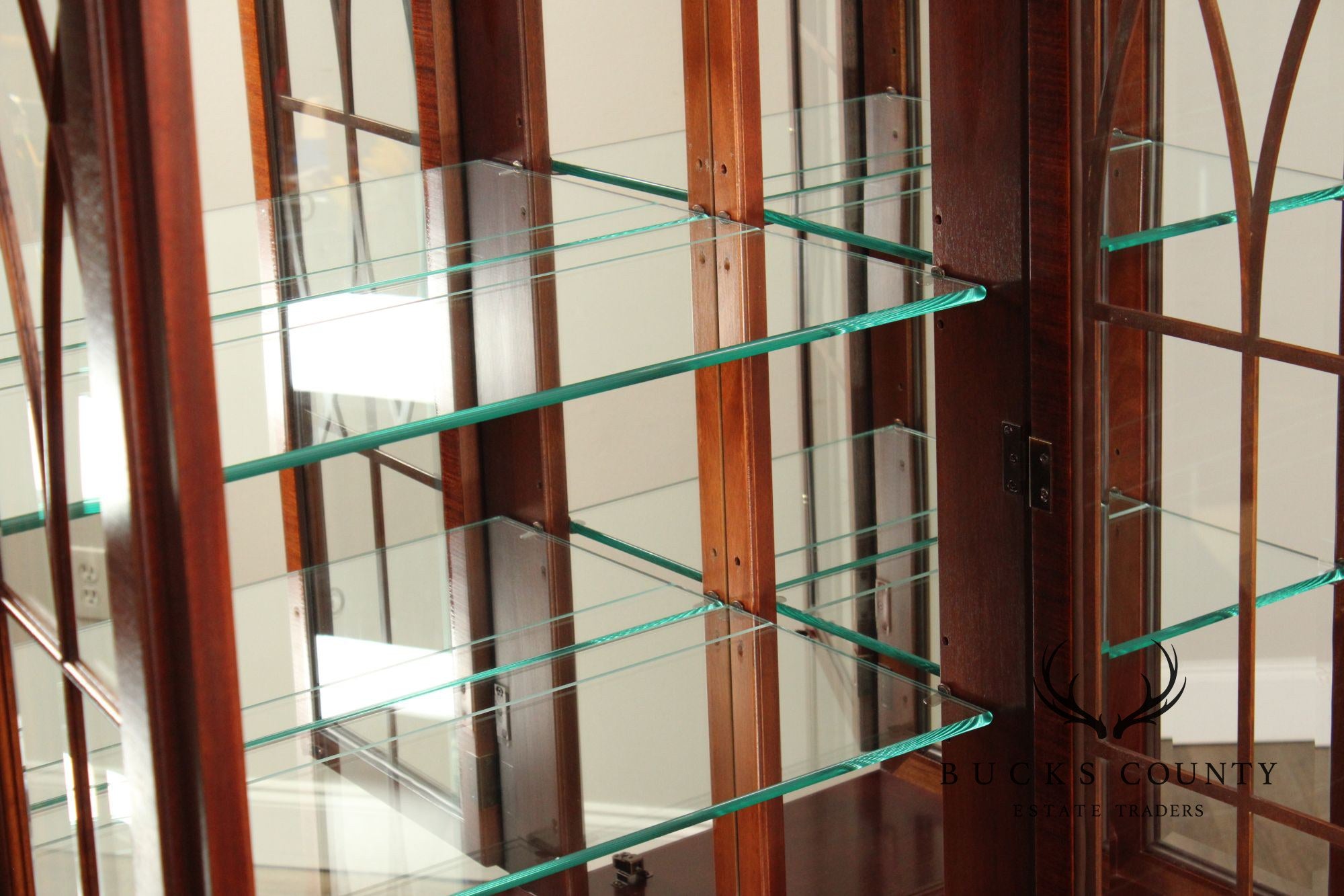 Ethan Allen '18th Century Mahogany' Breakfront Bookcase