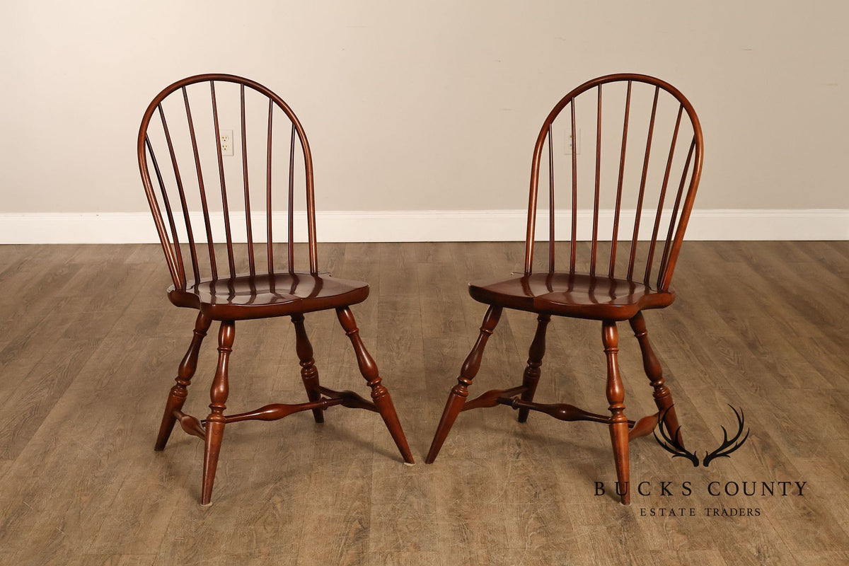 Frederick Duckloe & Bros Pair of Cherry Windsor Side Chairs