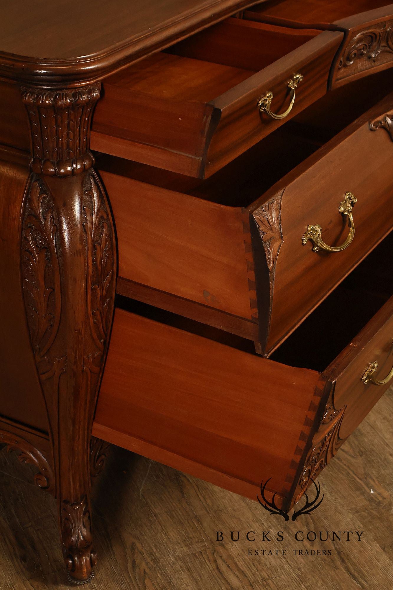 Antique R. J. Horner Carved Mahogany Dresser With Mirror
