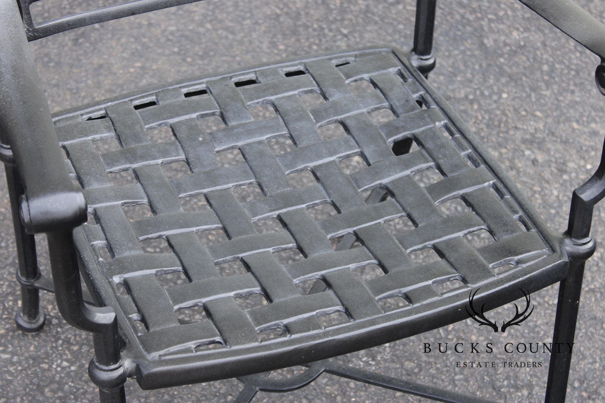 Woodard Delphi Collection Cast Aluminum Outdoor Patio Dining Table With Six Chairs Set