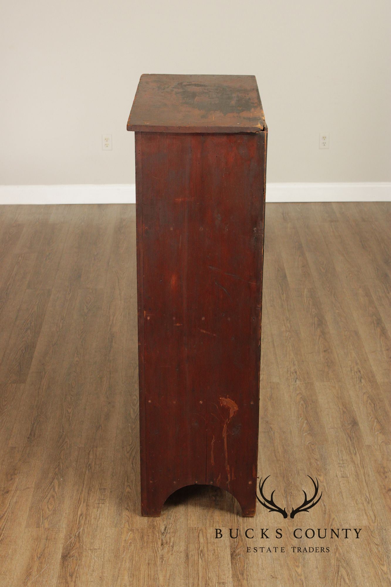 Antique Primitive Painted Single Door Cupboard