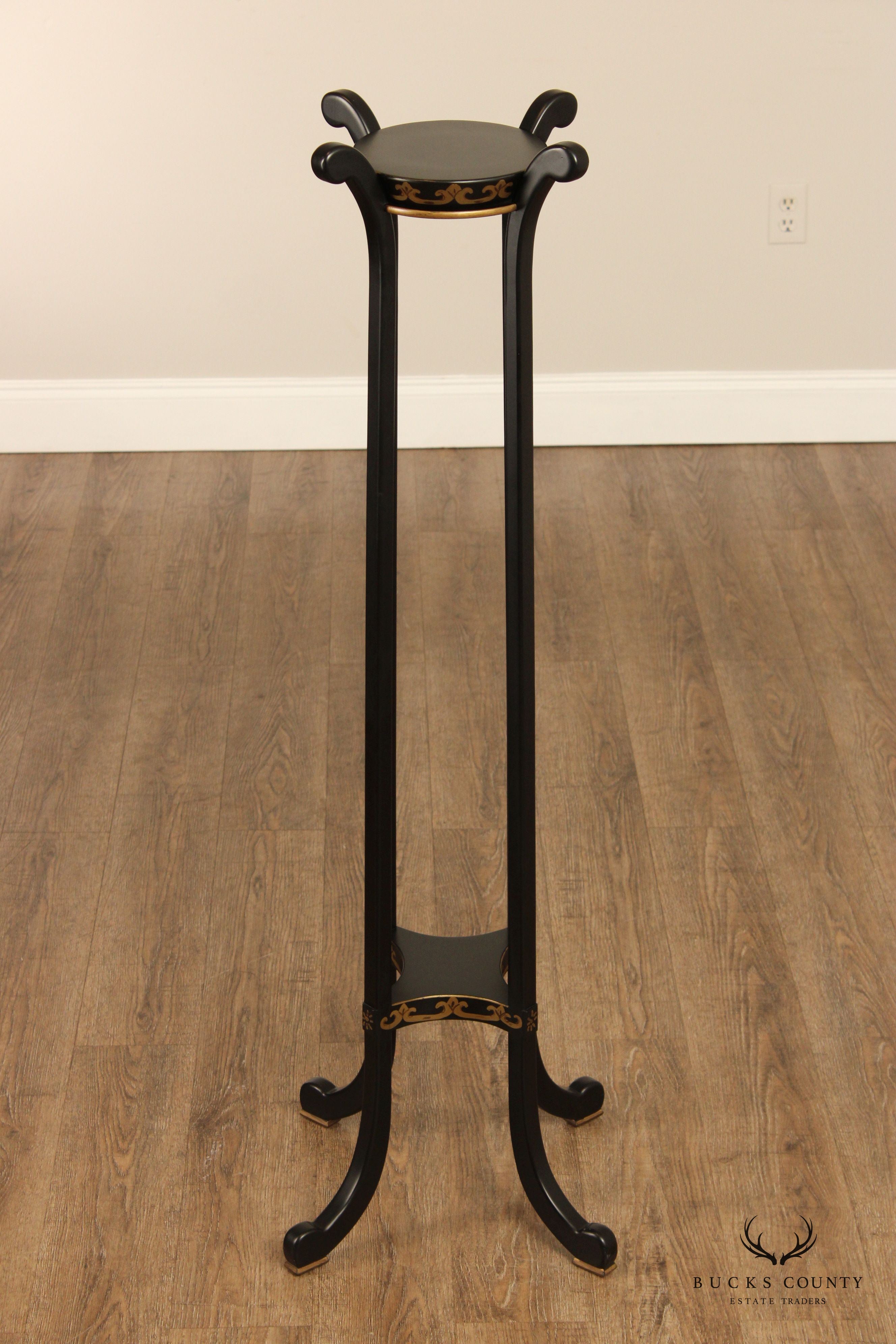 Chelsea House Ebonized Pair Of Paris Fern Stands