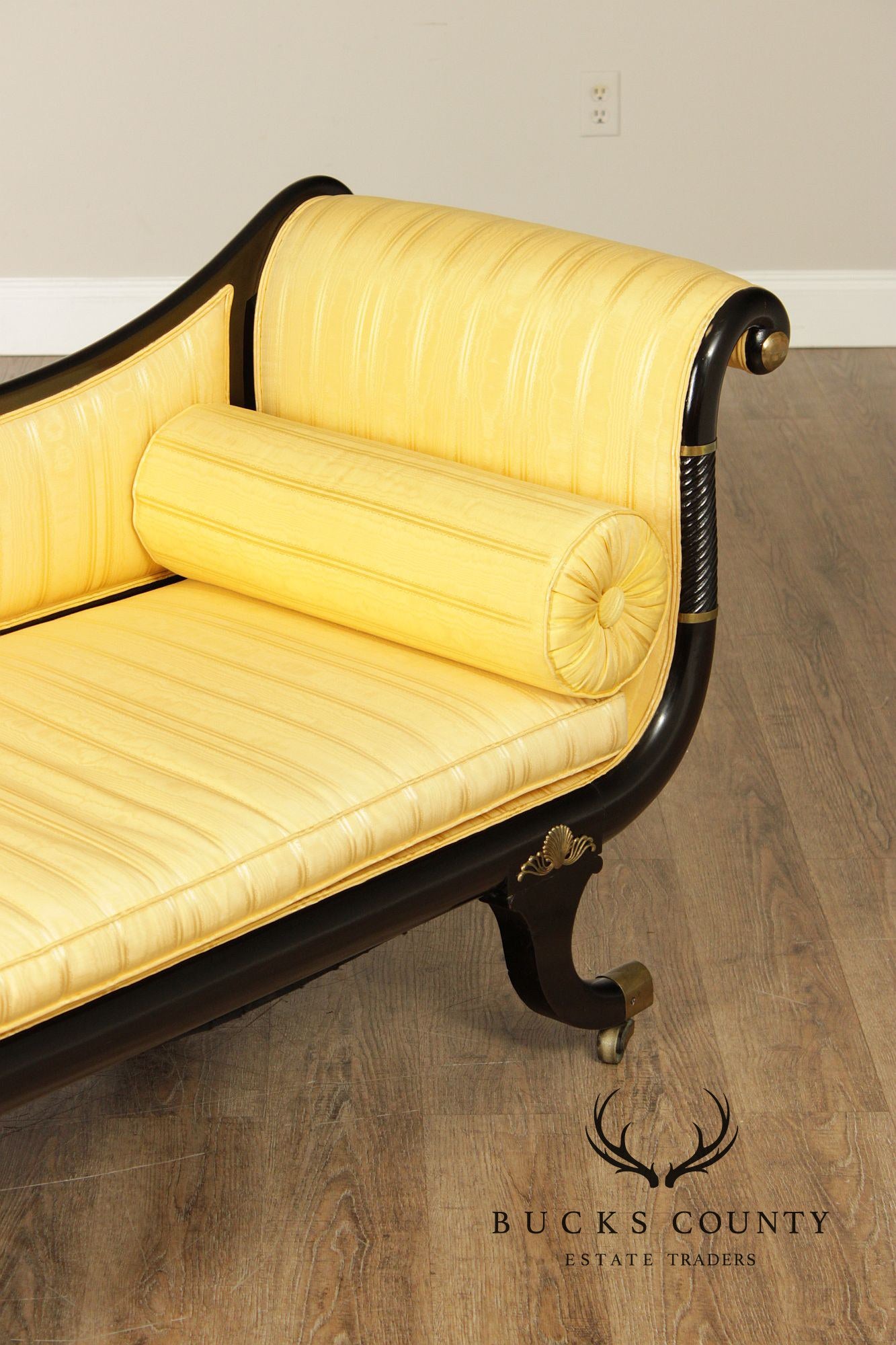 English Regency Style Ebonized Recamier Chaise Lounge