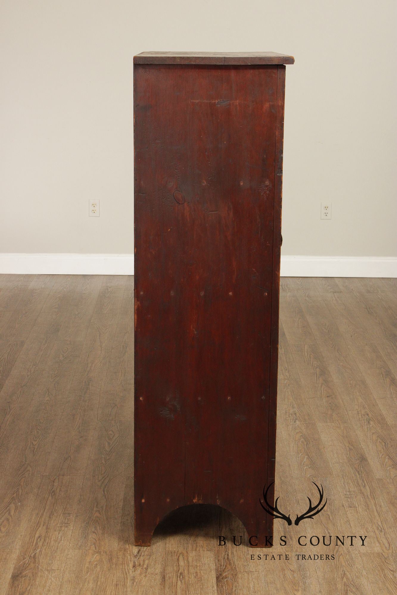 Antique Primitive Painted Single Door Cupboard