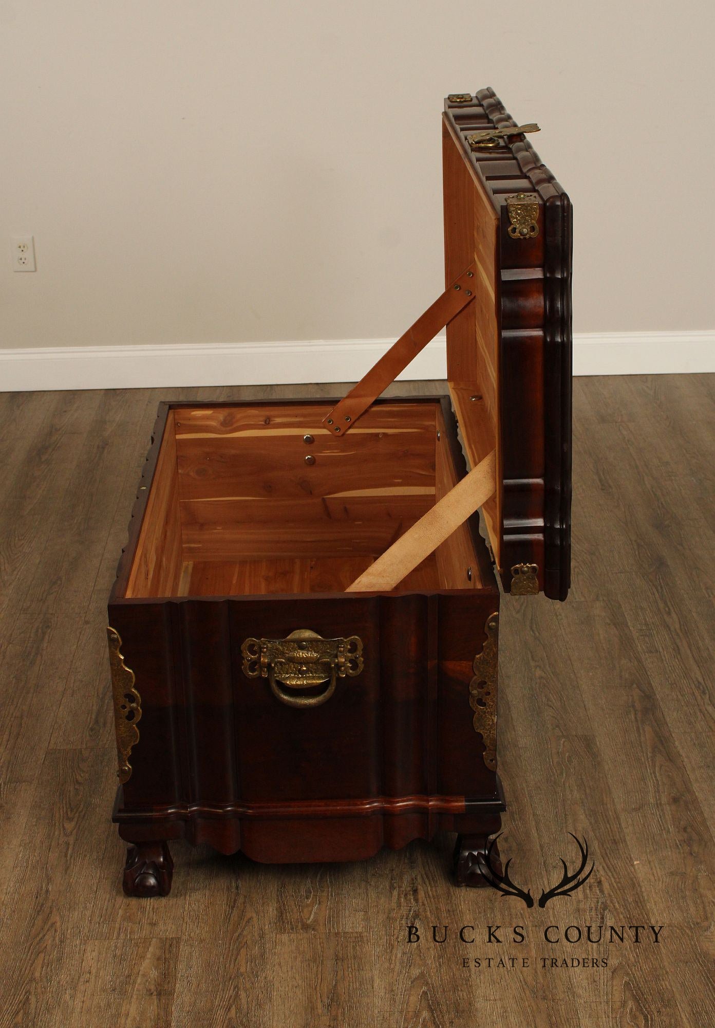 Colonial Style Hardwood And Cedar Trousseau Chest