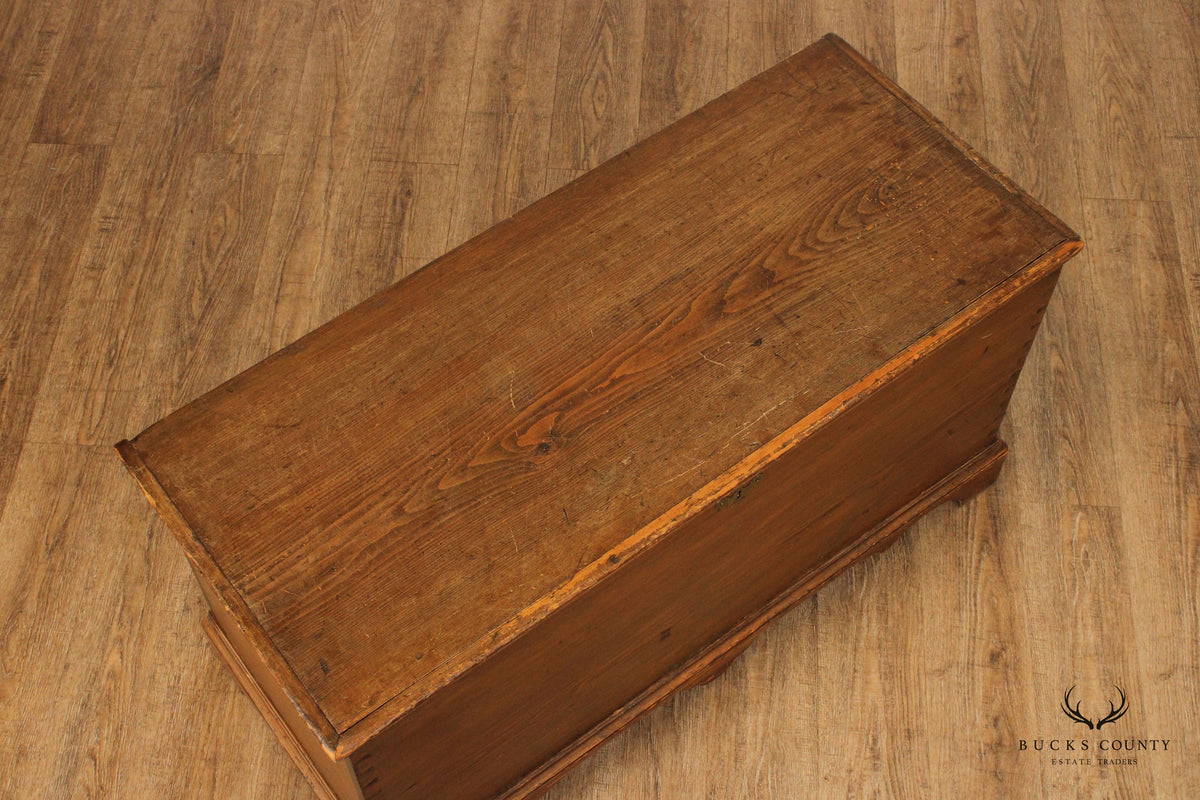 Antique Chippendale Style Dovetailed Blanket Chest With Till