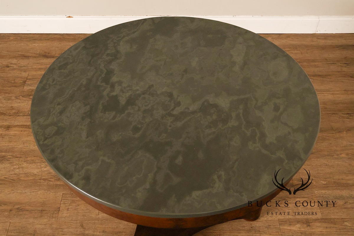 Williams Sonoma Empire Style 36” Round Stone Top Center Table