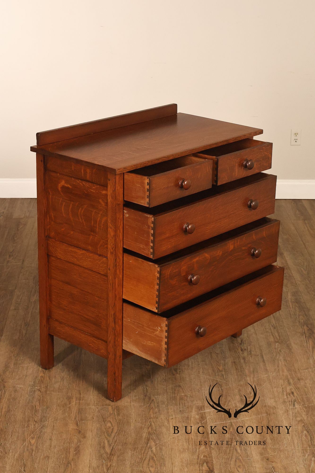 Antique Gustav Stickley Mission Oak Chest Of Drawers #909