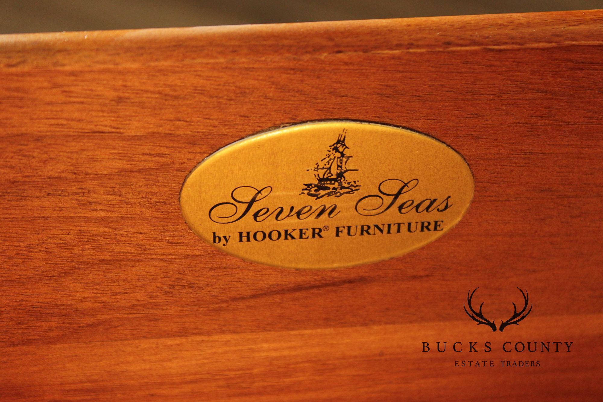 Hooker Furniture 'Seven Seas' Rococo Style Bombe Marble Top Chest of Drawers
