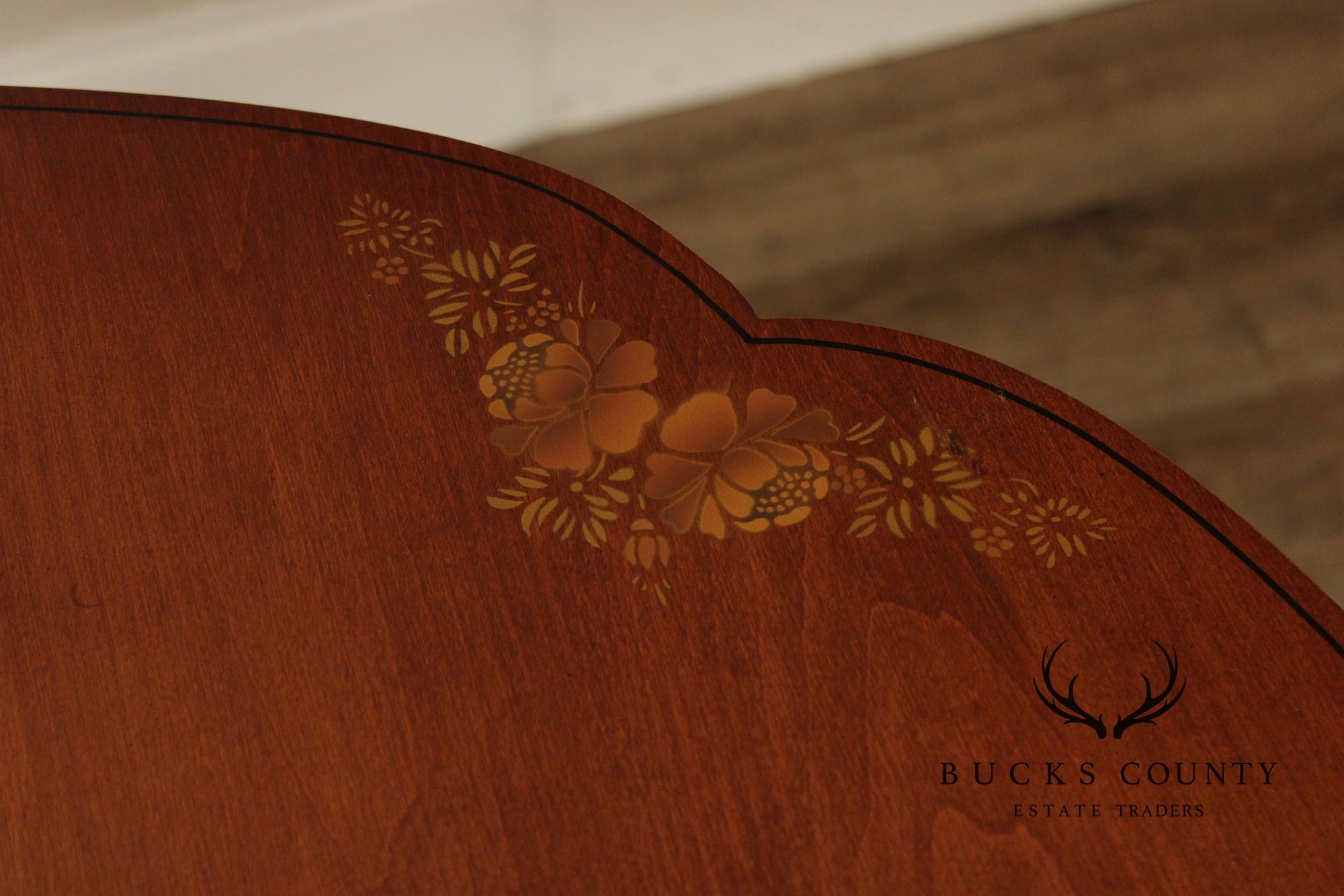 L. Hitchcock Maple Stenciled Drop Leaf Extension Dining Table