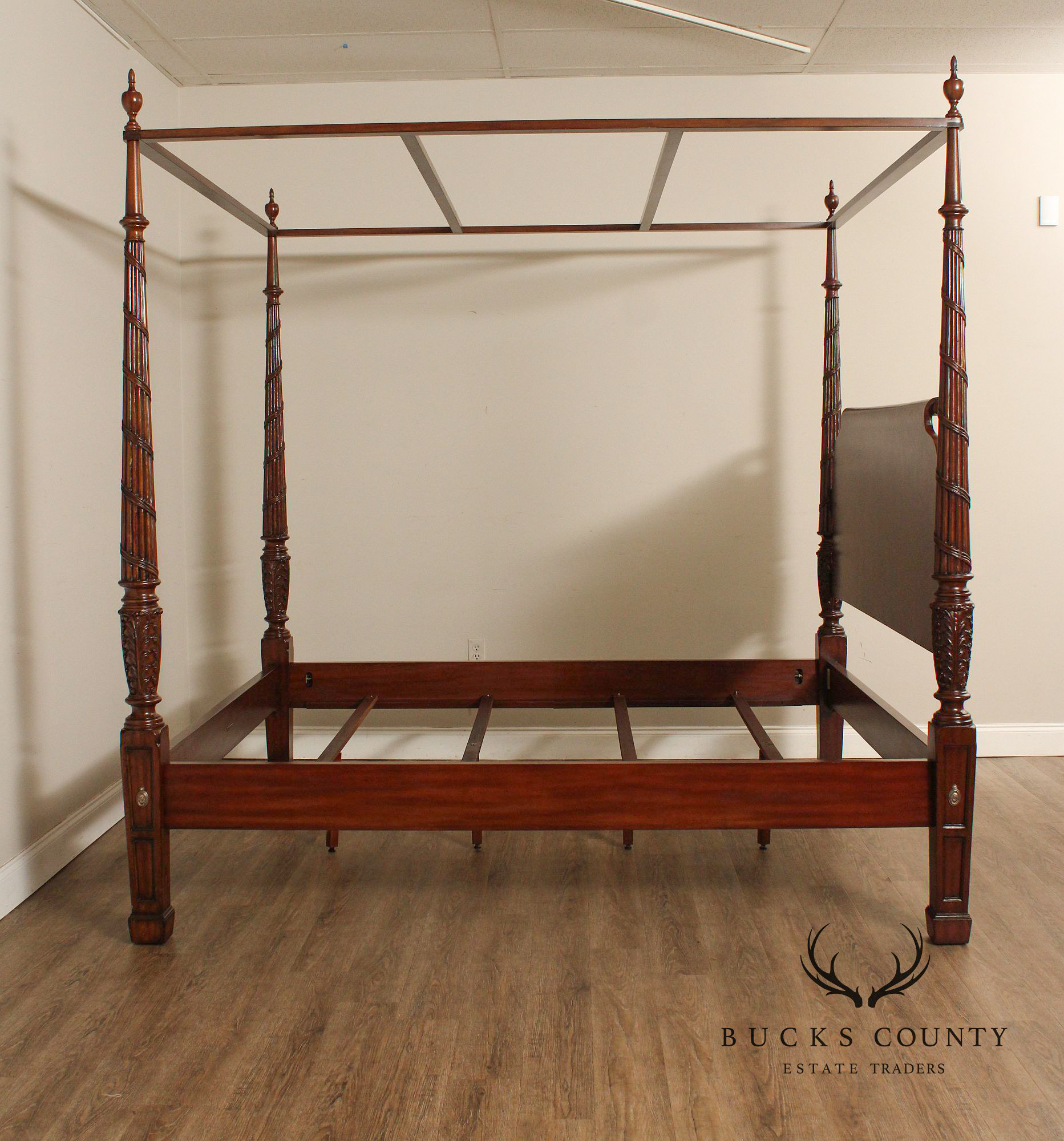 Ethan Allen Federal Style Mahogany King Poster Canopy Bed