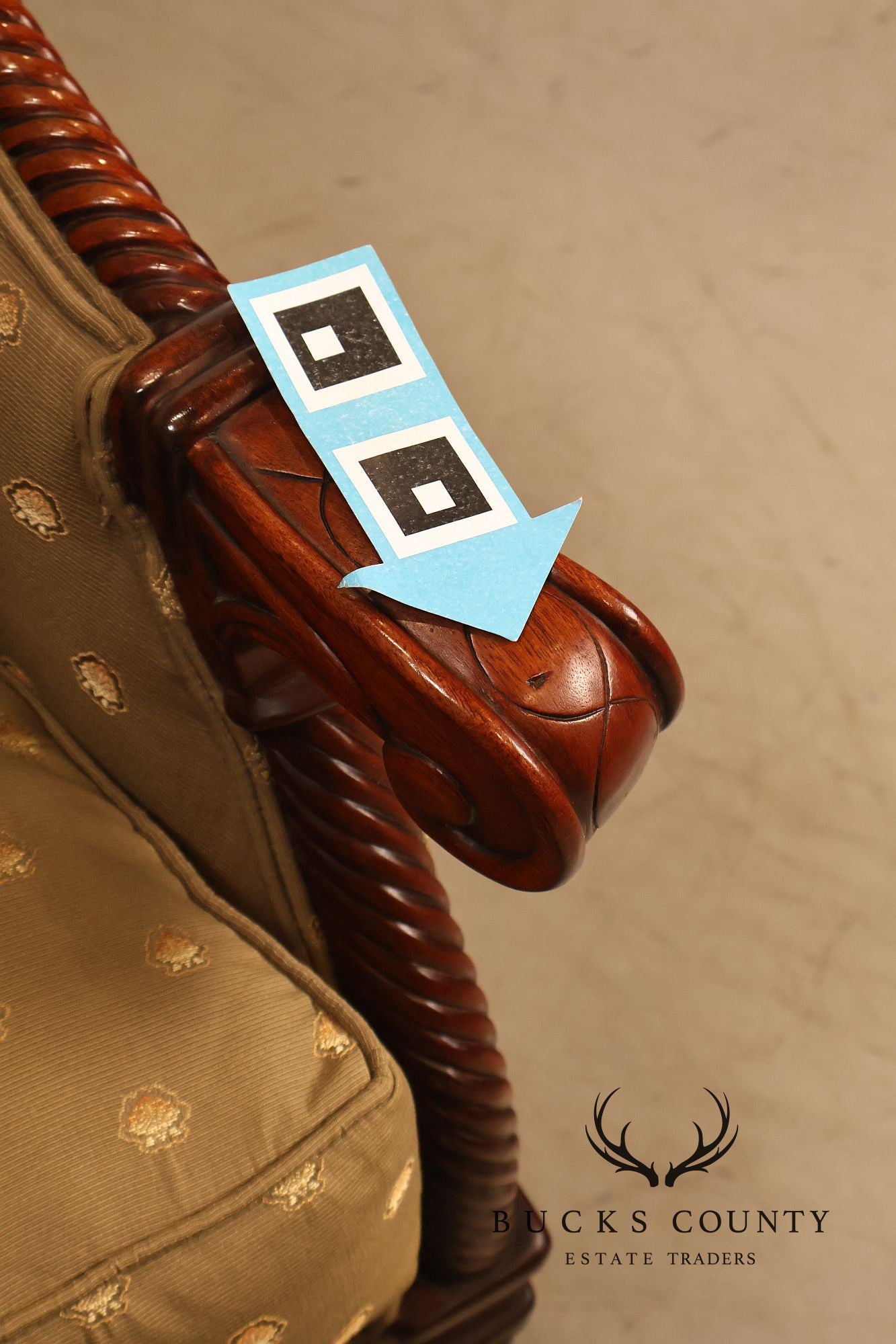 Highland House For Harrods Pair Of Mahogany Neoclassical Lounge Chairs