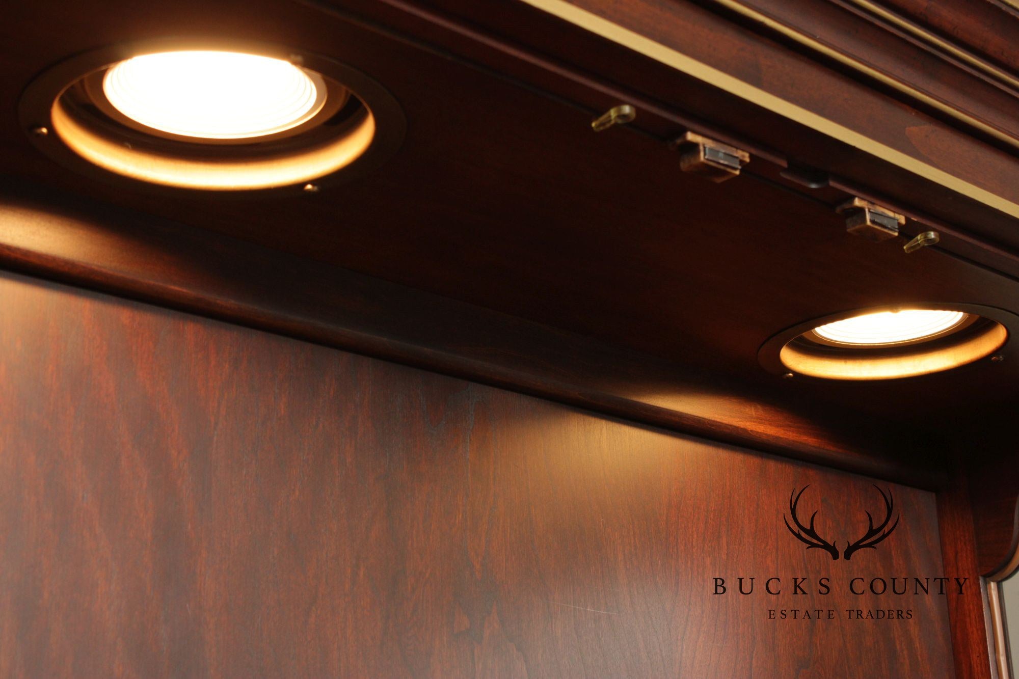 Union National Traditional Cherry Lighted Two Door Display Cabinet