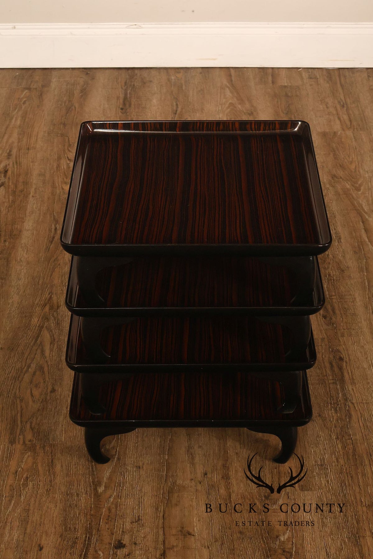 Ming Style Tiered Macassar Ebony Stacking Side Tables