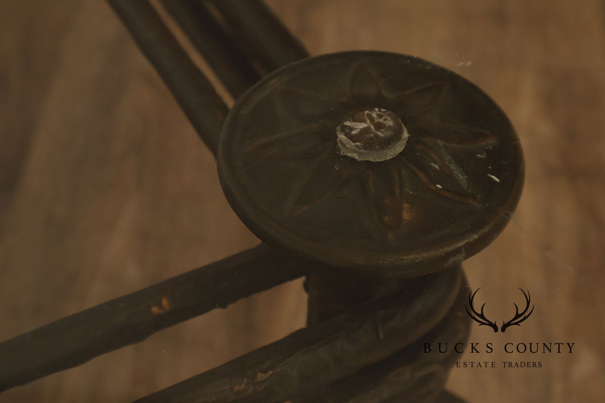 Neoclassical Style Iron And Glass Coffee Table