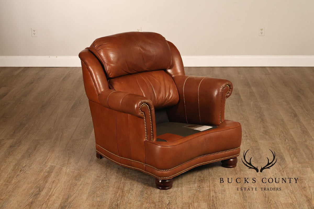 Hancock & Moore 'Austin' Leather Armchair and Ottoman