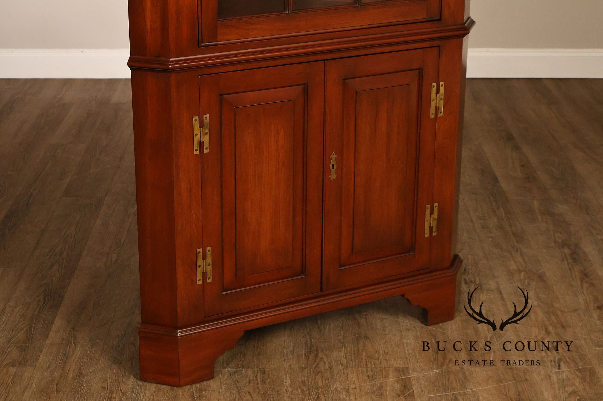 Henkel Harris Cherry Nine Pane Chippendale Style Corner Cabinet