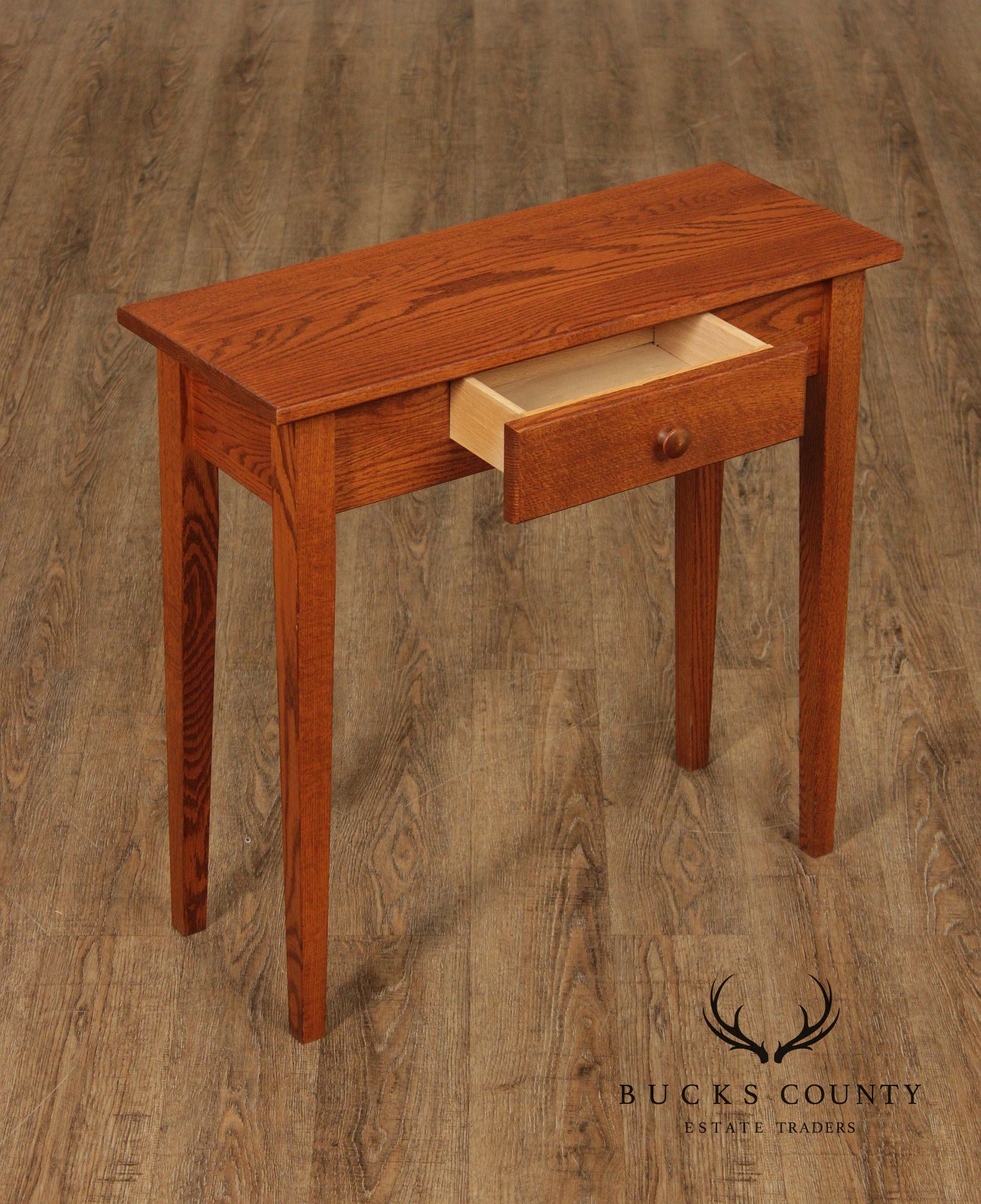 Shaker Style Narrow Oak Console Table