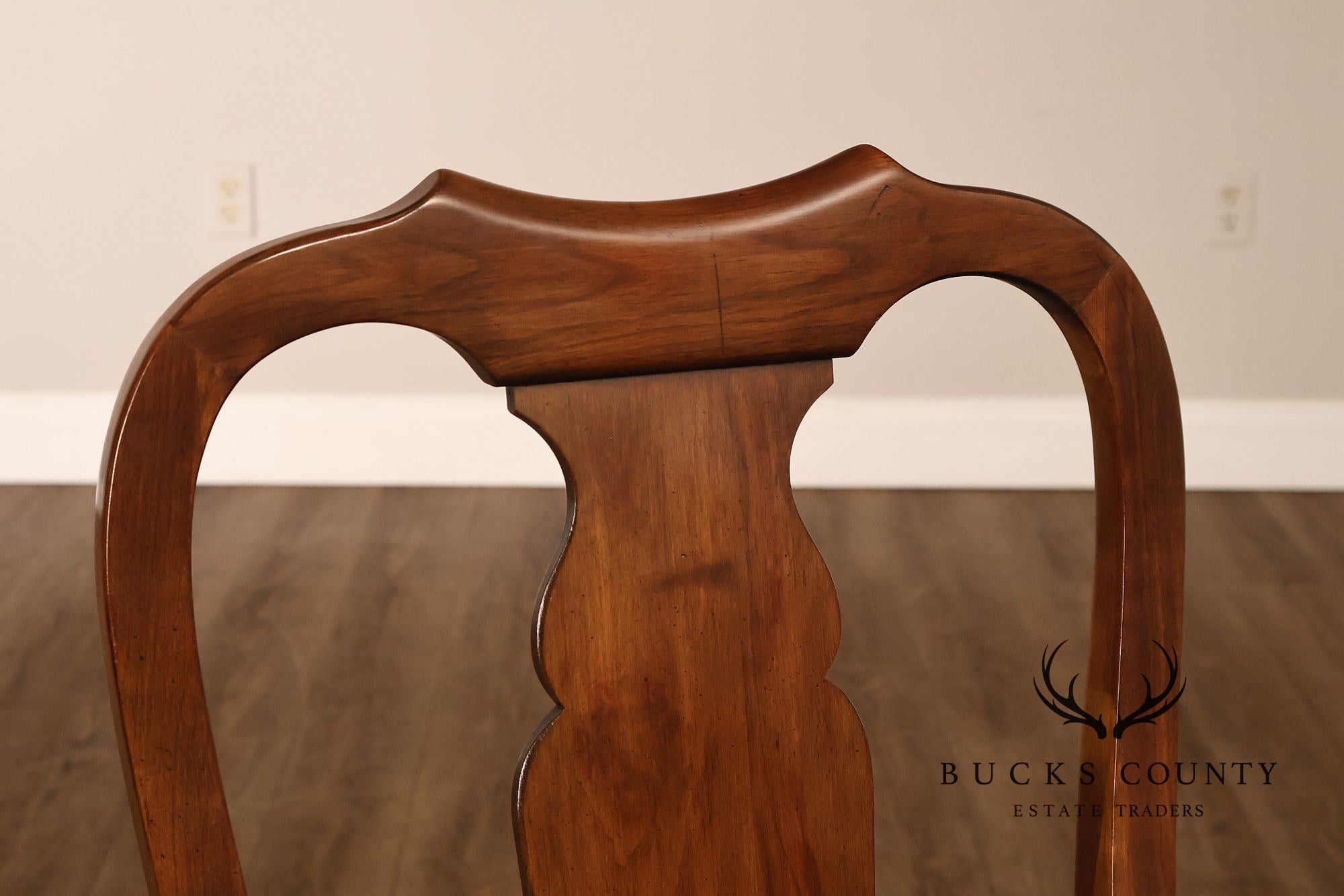 Queen Anne Style Set Of Six Cherry Dining Chairs