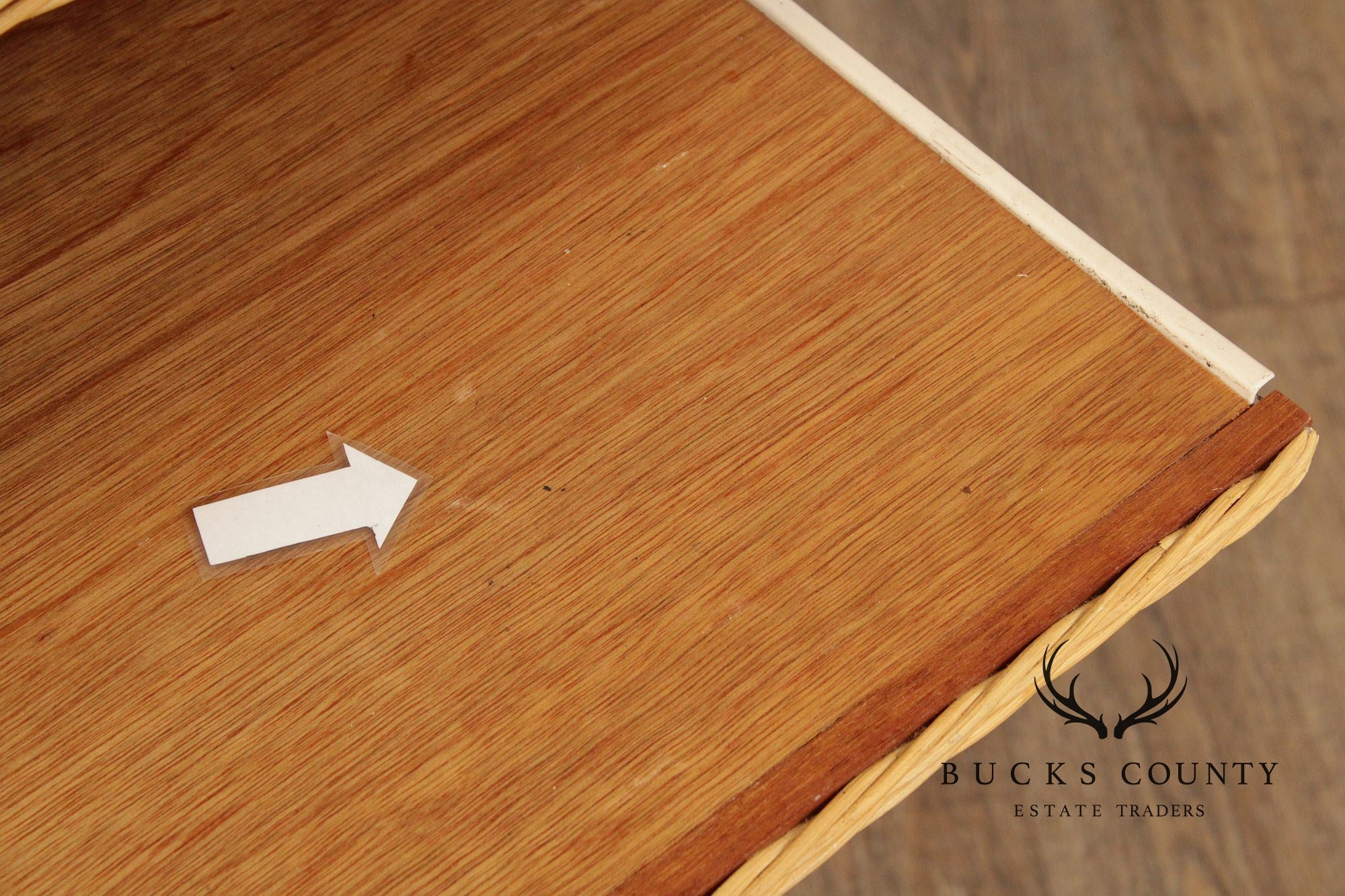 Vintage Wicker Computer Desk Console