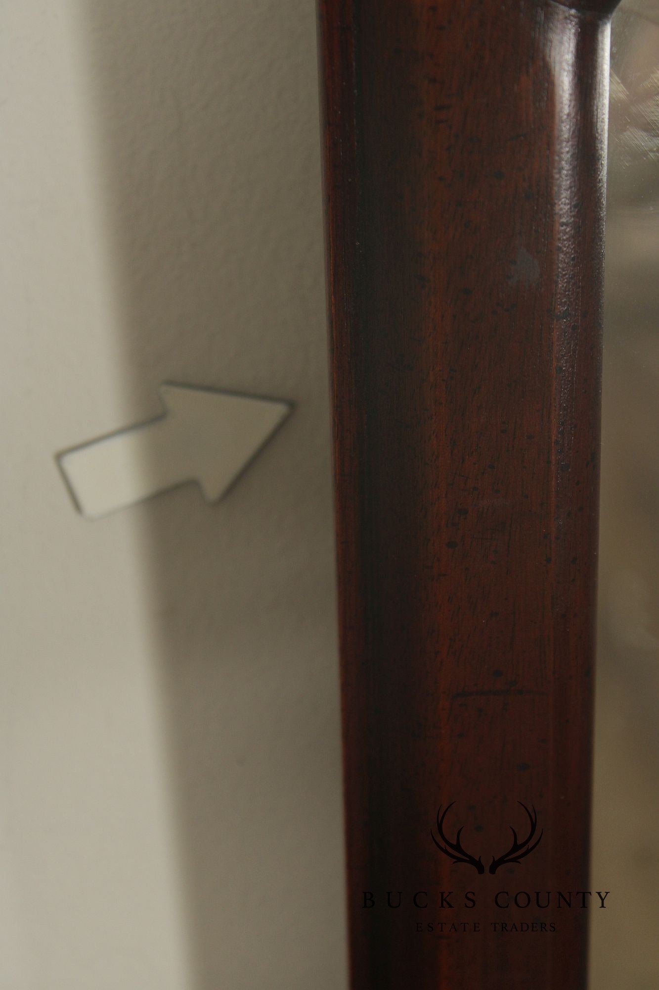 Queen Anne Style Arched Mahogany Frame Beveled Wall Mirror