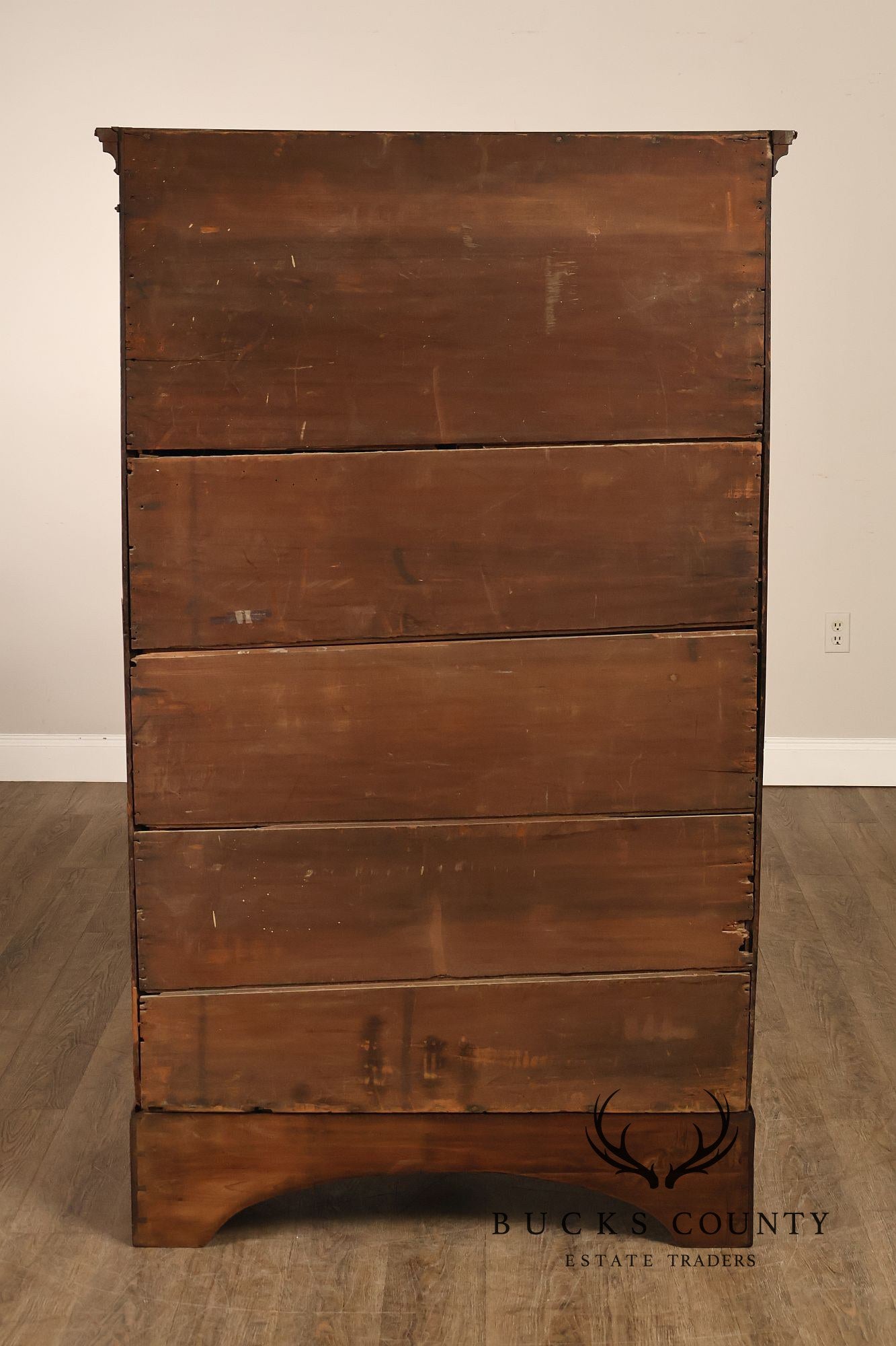 Antique 18th Century American Walnut Tall Chest Of Drawers