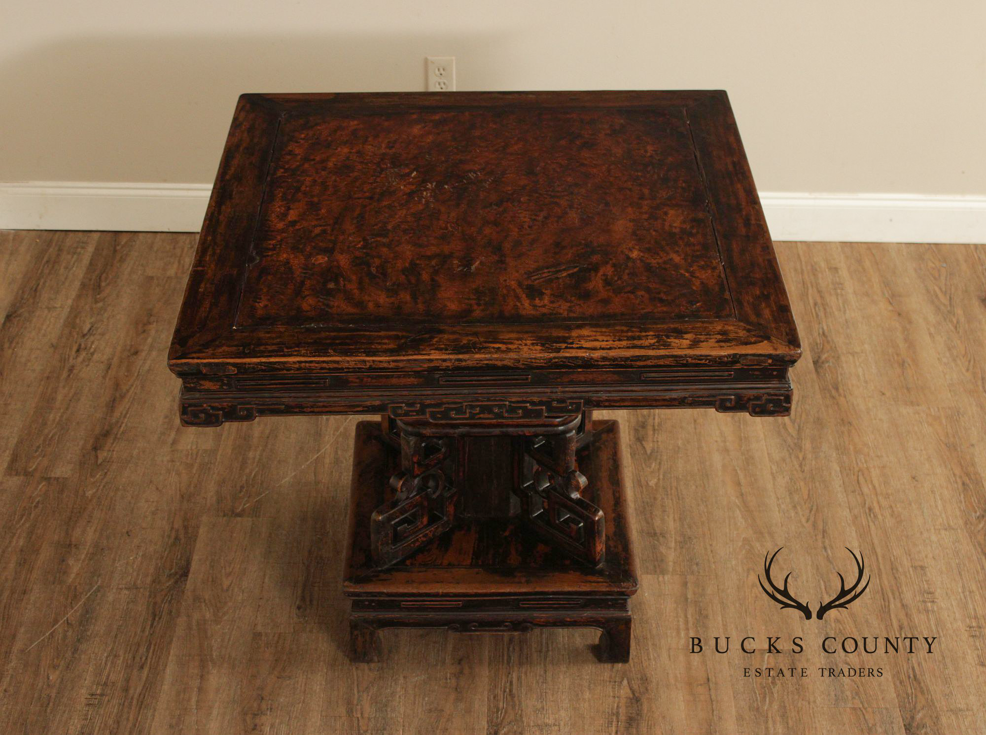 Antique Chinese Carved Pedestal Table