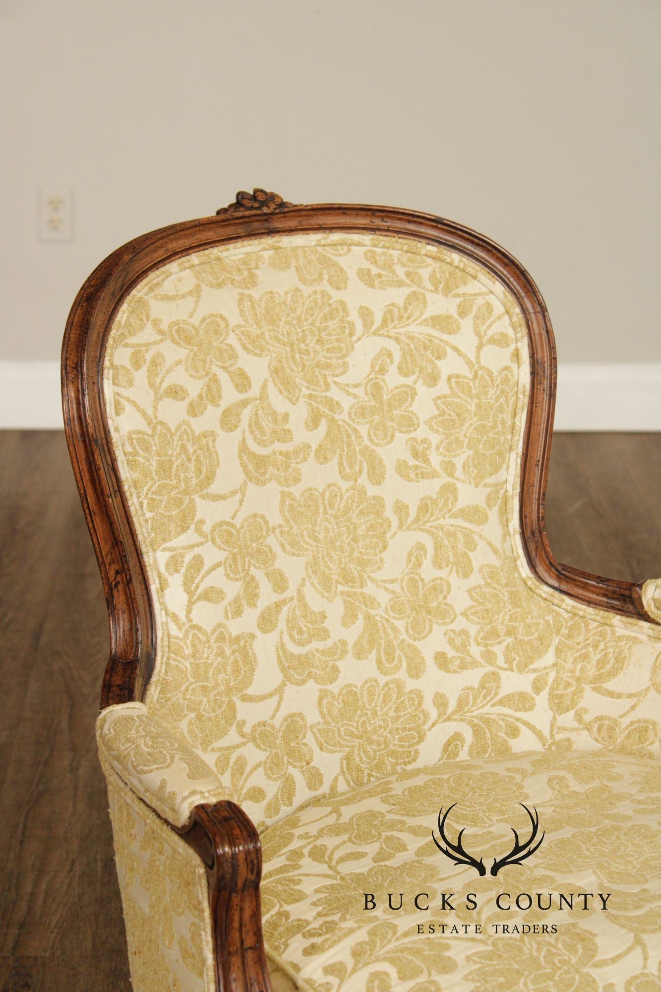 Henredon French Louis XV Style Vintage Pair of Fauteuil Armchairs