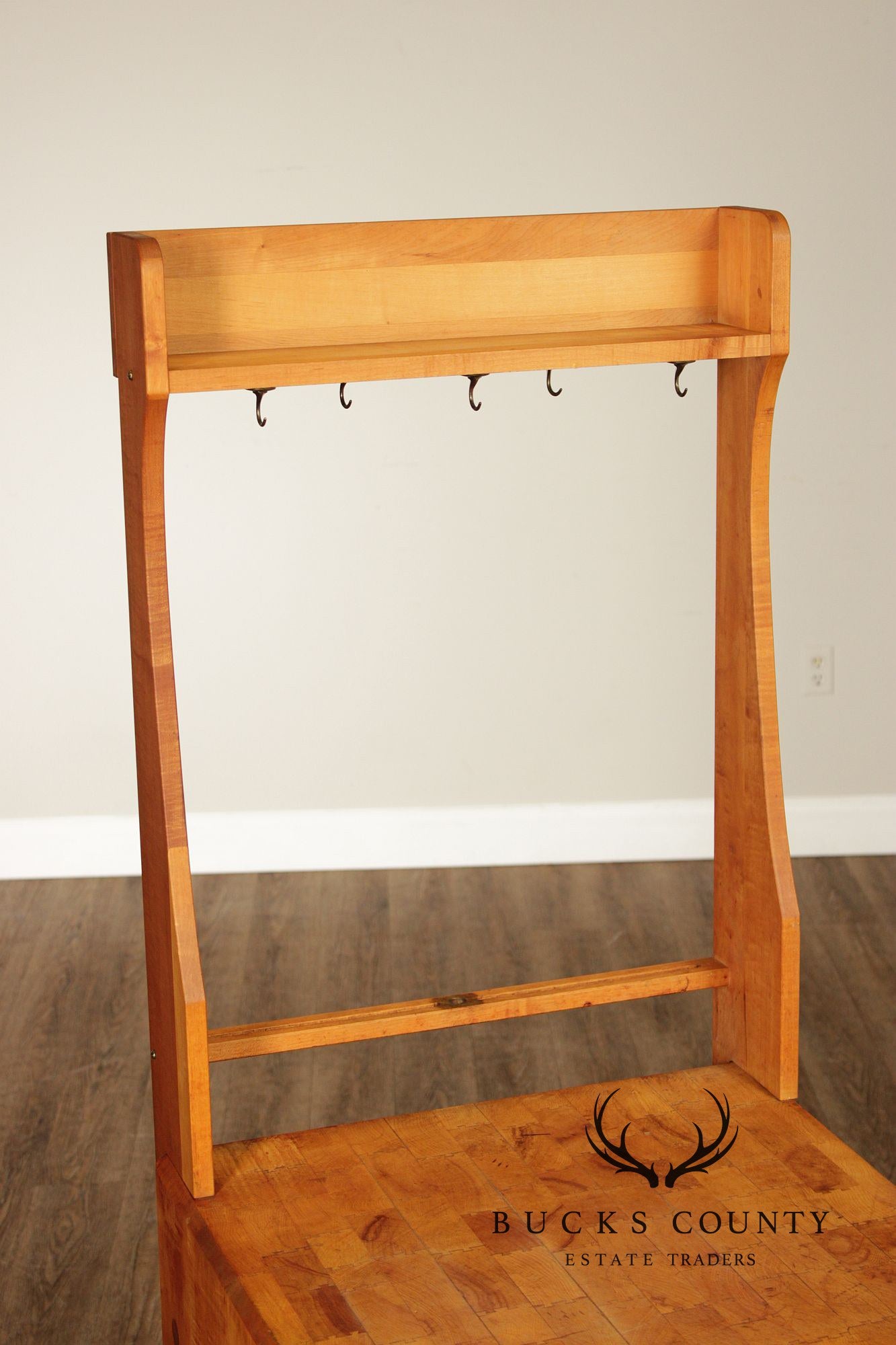 Bally Block Co. Solid Maple Butcher Block Work Table With Upper Rack