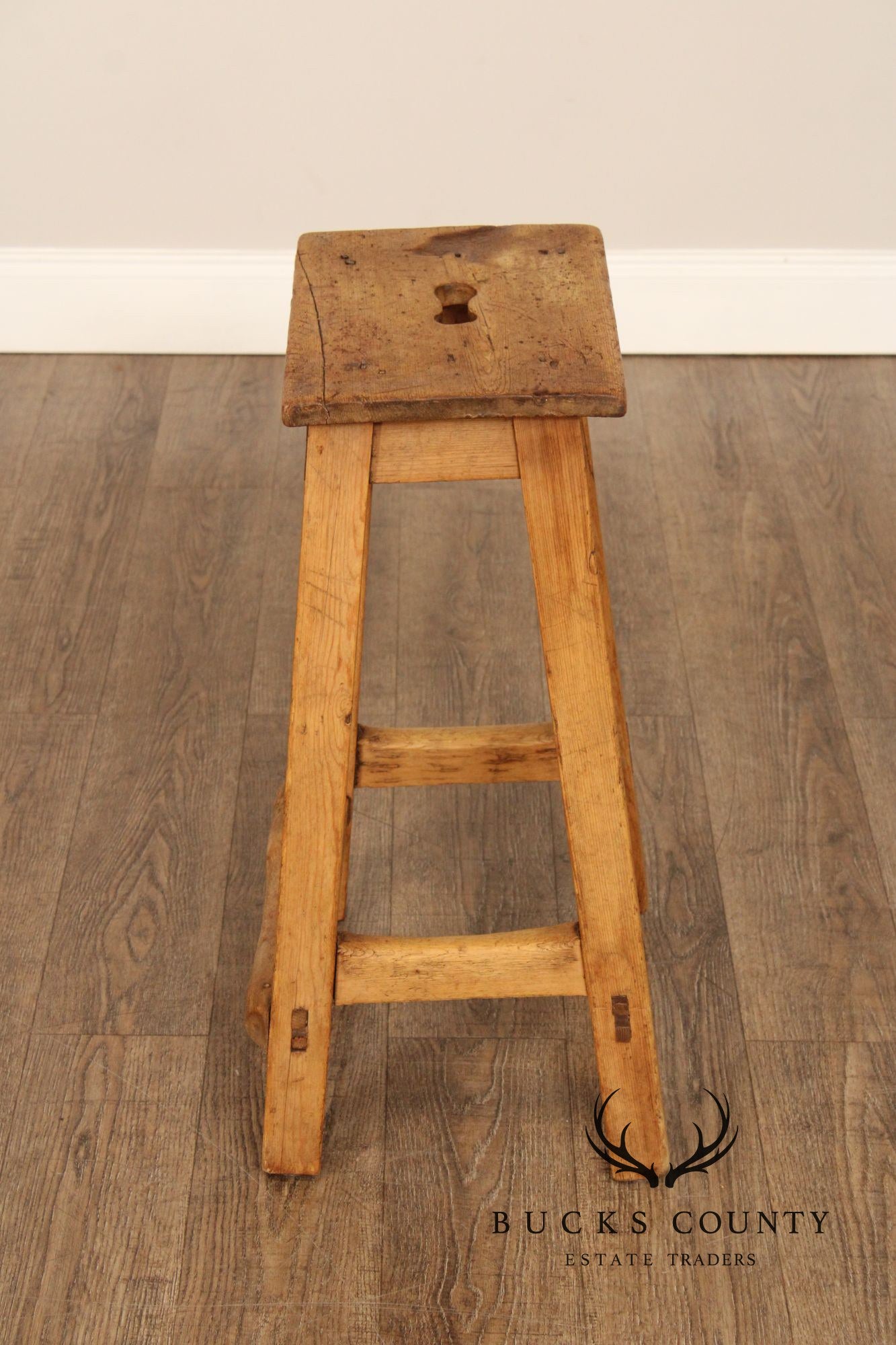 Antique English Pine Stool