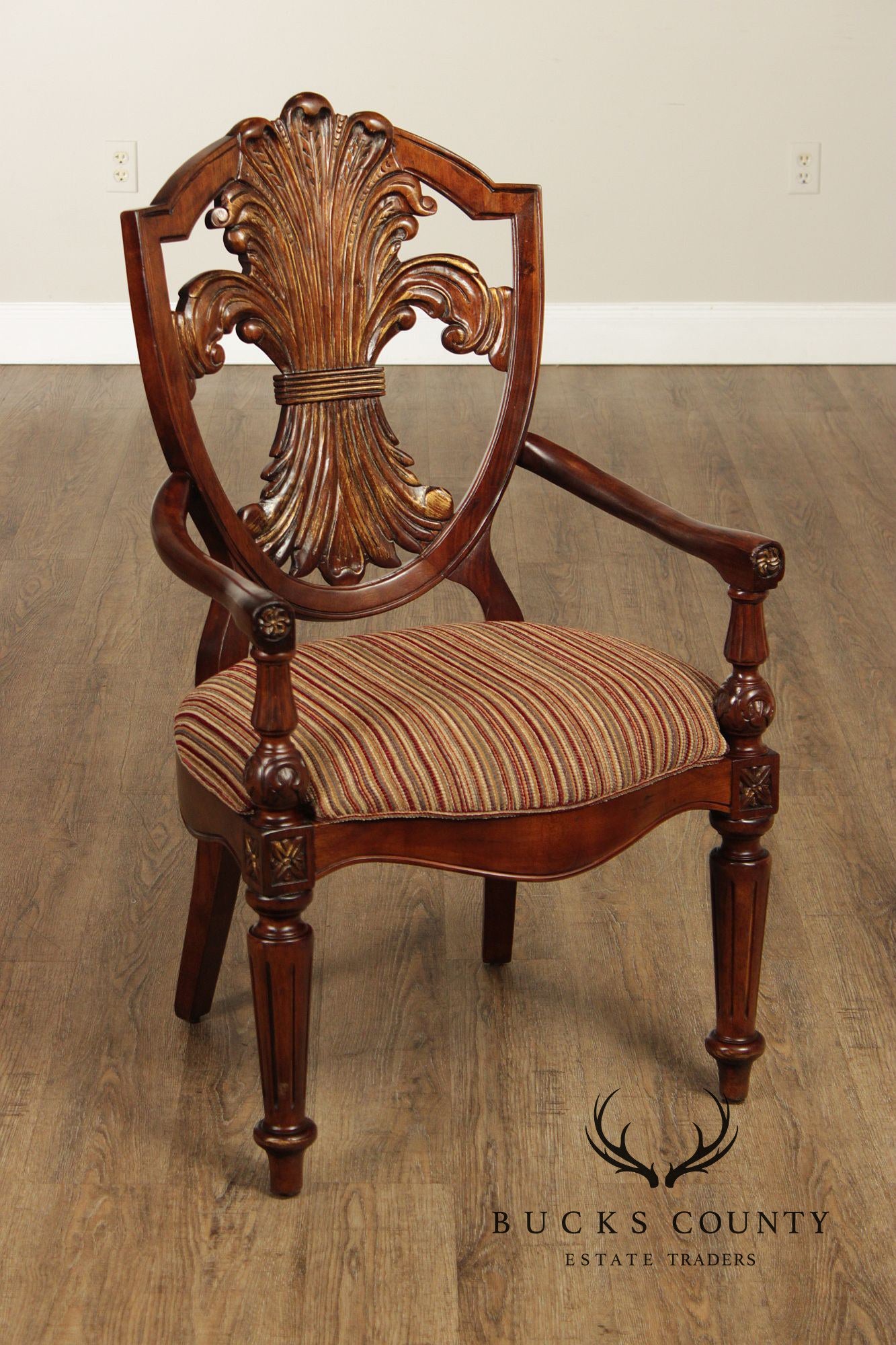 Century Furniture Set of Eight Wheat Sheaf Dining Chairs